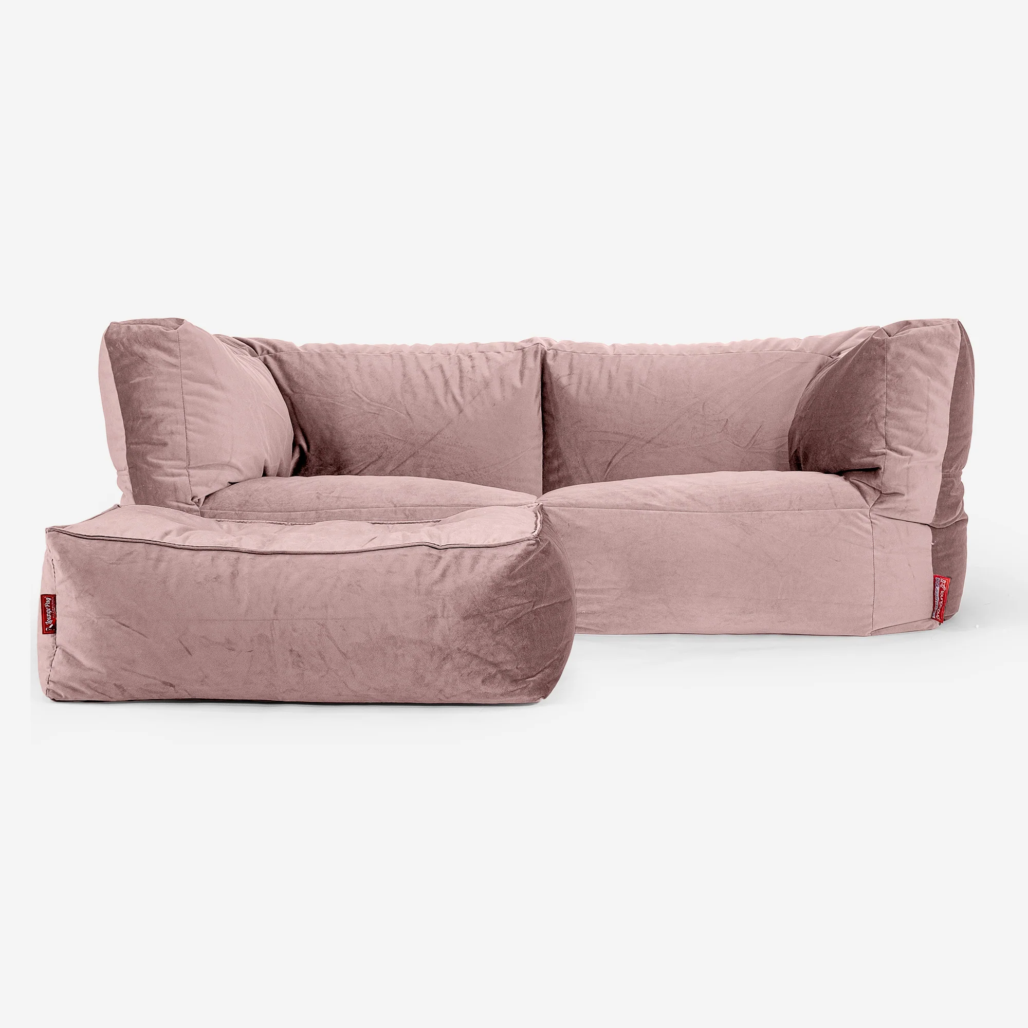 Albert 2-sits Saccosäcksoffa - Sammet Rosa - Image 2