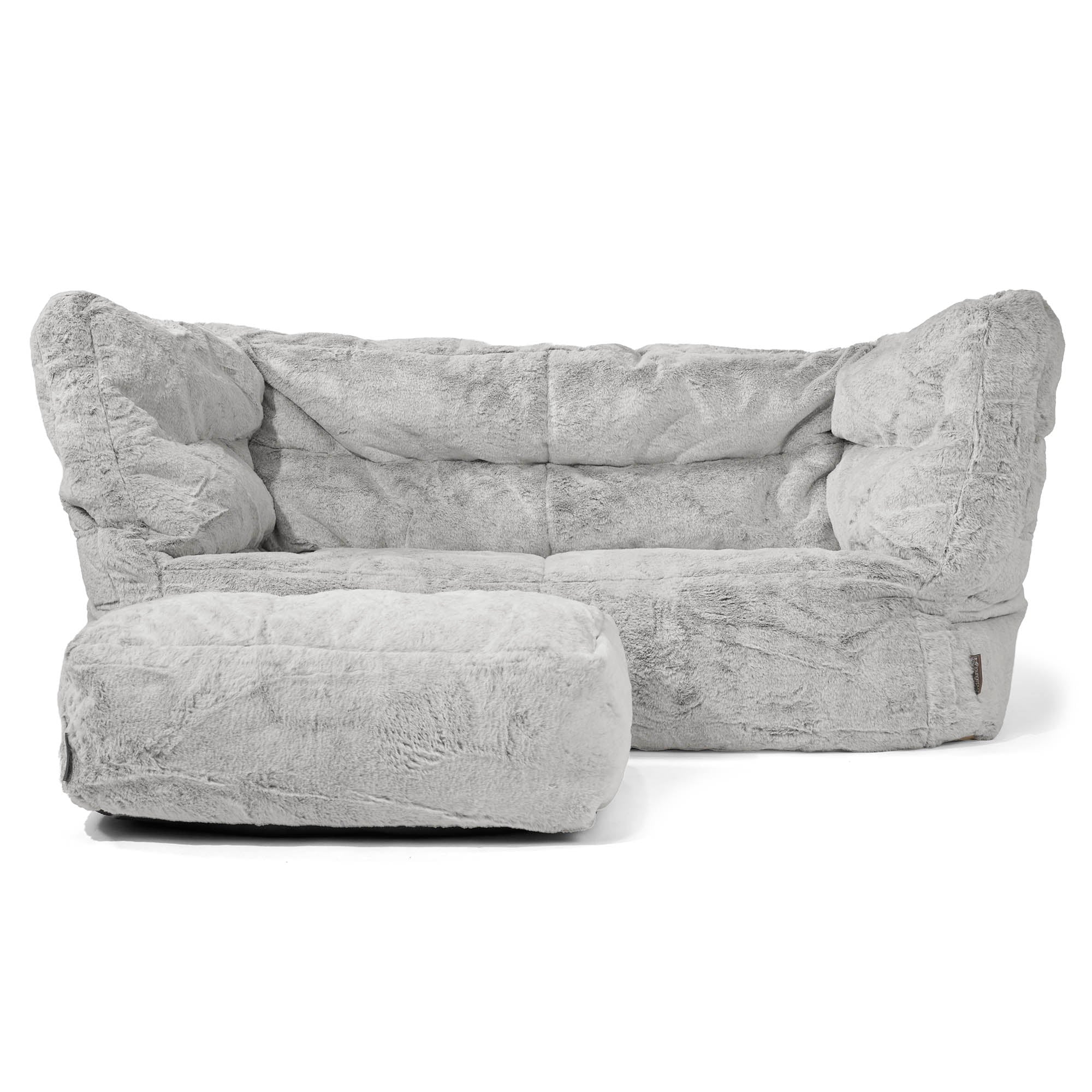 Louis 2-sits Saccosäcksoffa - Fuskkaninpäls Ljusgrå - Image 2