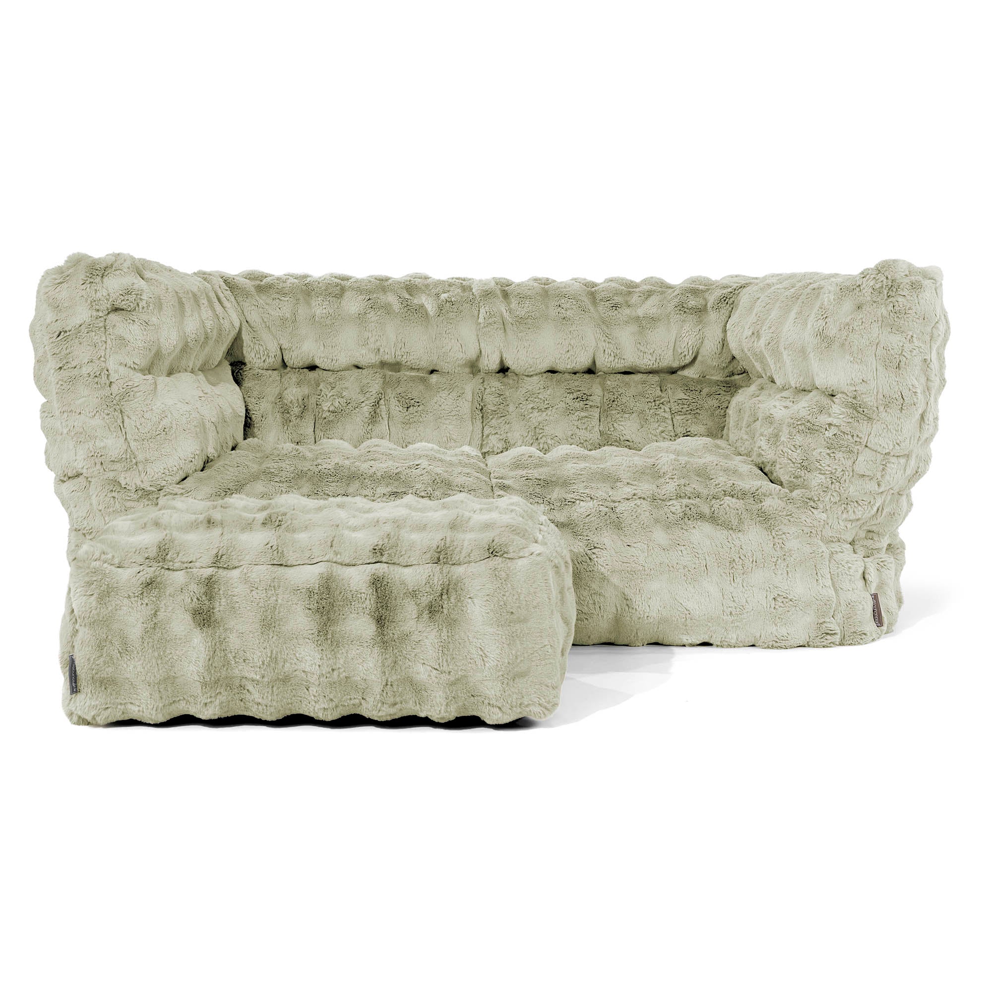 Louis 2-sits Saccosäcksoffa - Fuskpäls Bubble Salviagrön - Image 2
