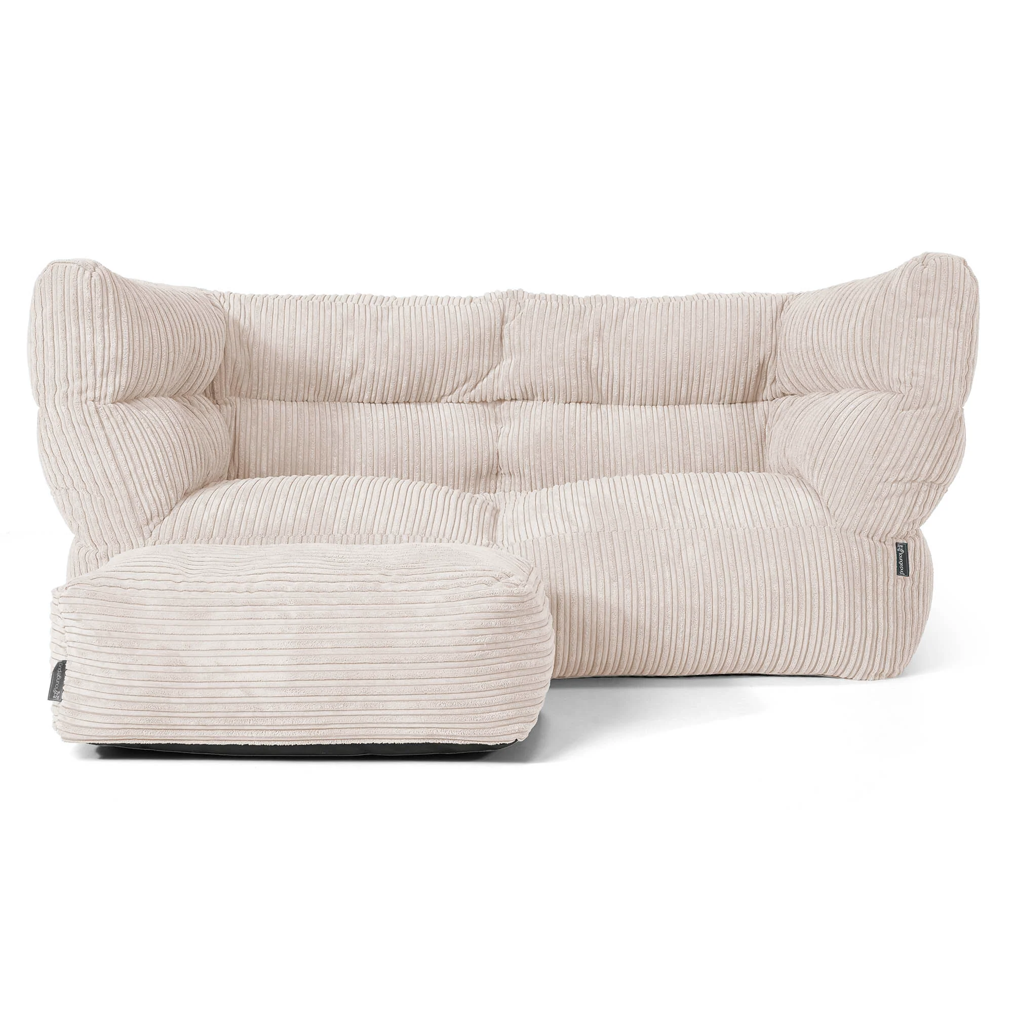 Louis 2-sits Saccosäcksoffa - Klassisk Manchestertyg Elfenbensvit - Image 2