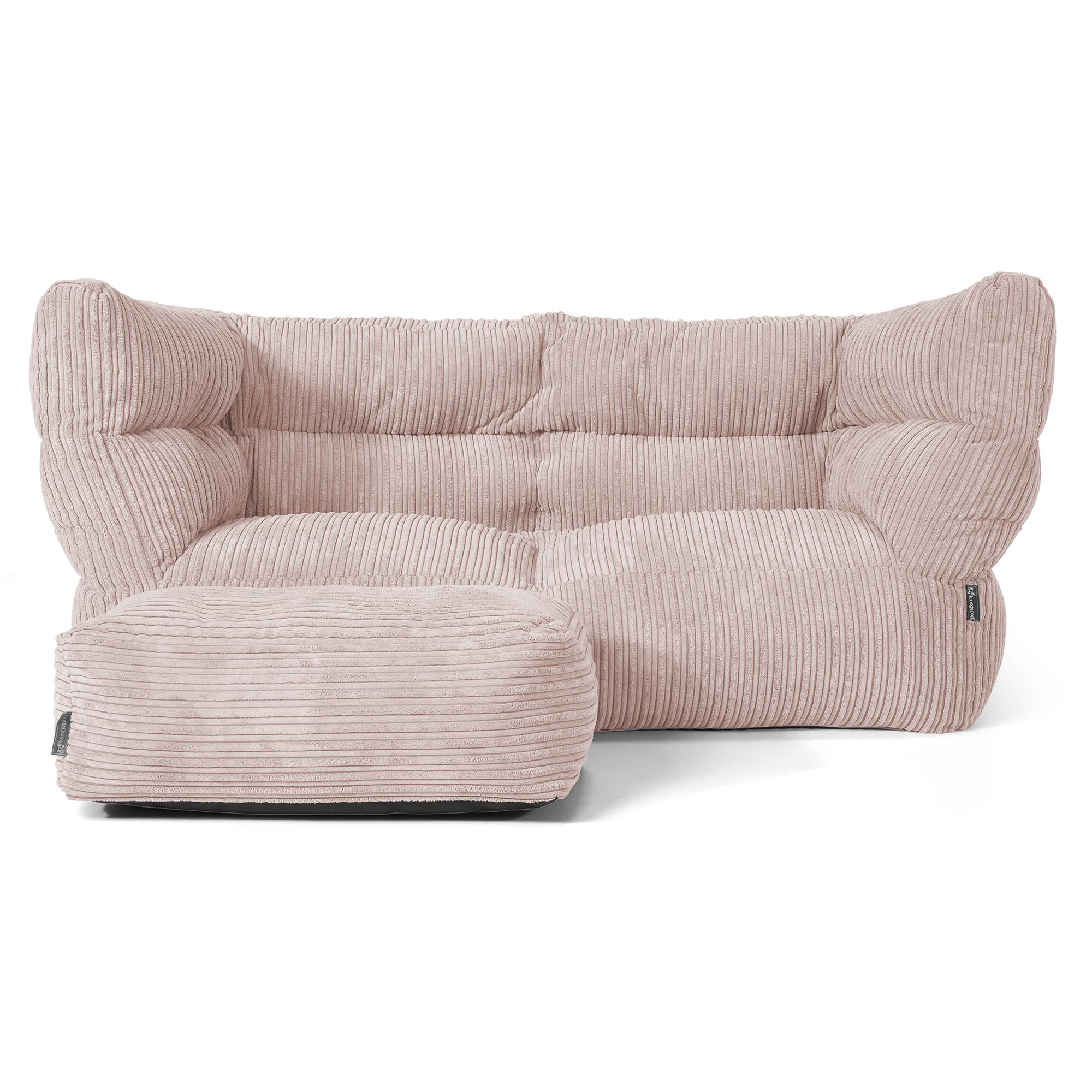 Louis 2-sits Saccosäcksoffa - Klassisk Manchestertyg Rosa - Image 2