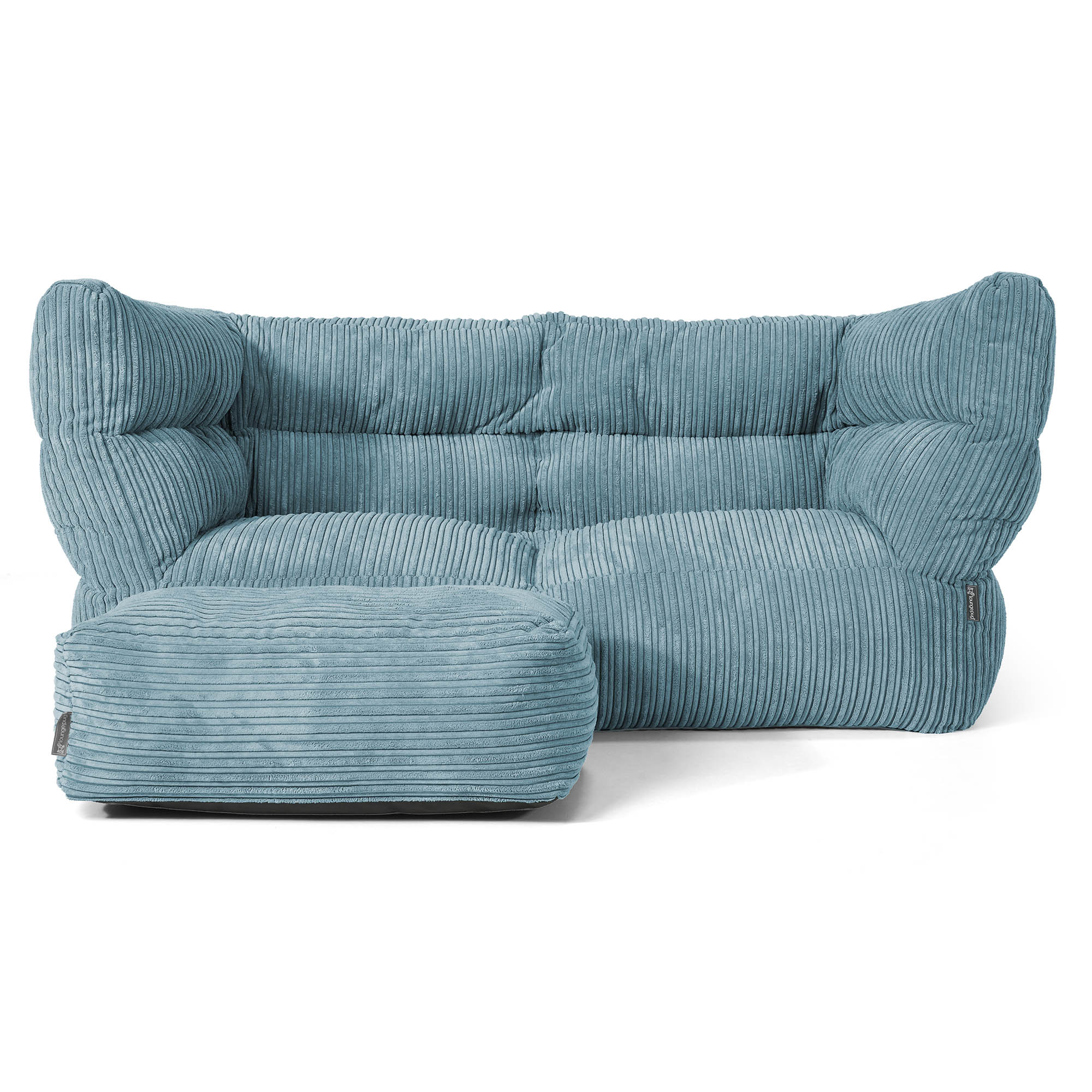 Louis 2-sits Saccosäcksoffa - Klassisk Manchestertyg Turkos - Image 2