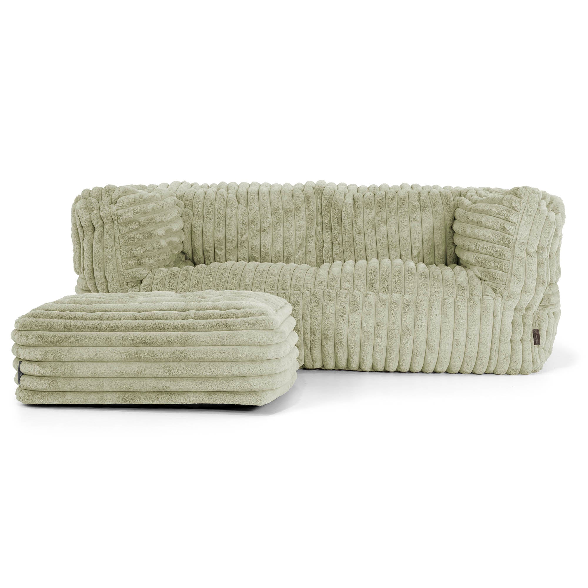 Albert 2-sits Saccosäcksoffa - Ultraplyschmanchestertyg Salviagrön - Image 2