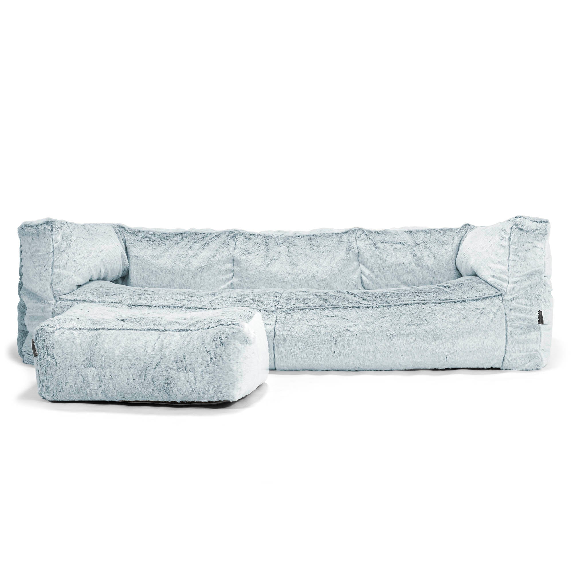 Albert 3-sits Saccosäcksoffa - Fuskkaninpäls Gammelblå - Image 2