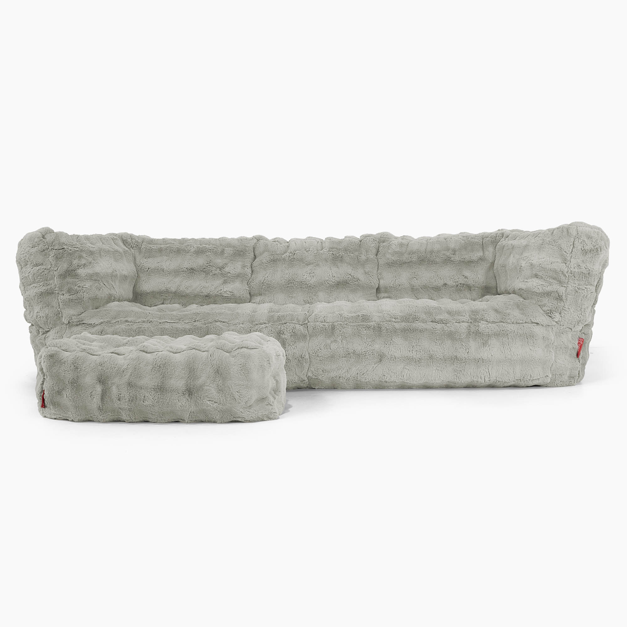 Albert 3-sits Saccosäcksoffa - Fuskpäls Bubble Salviagrön - Image 2