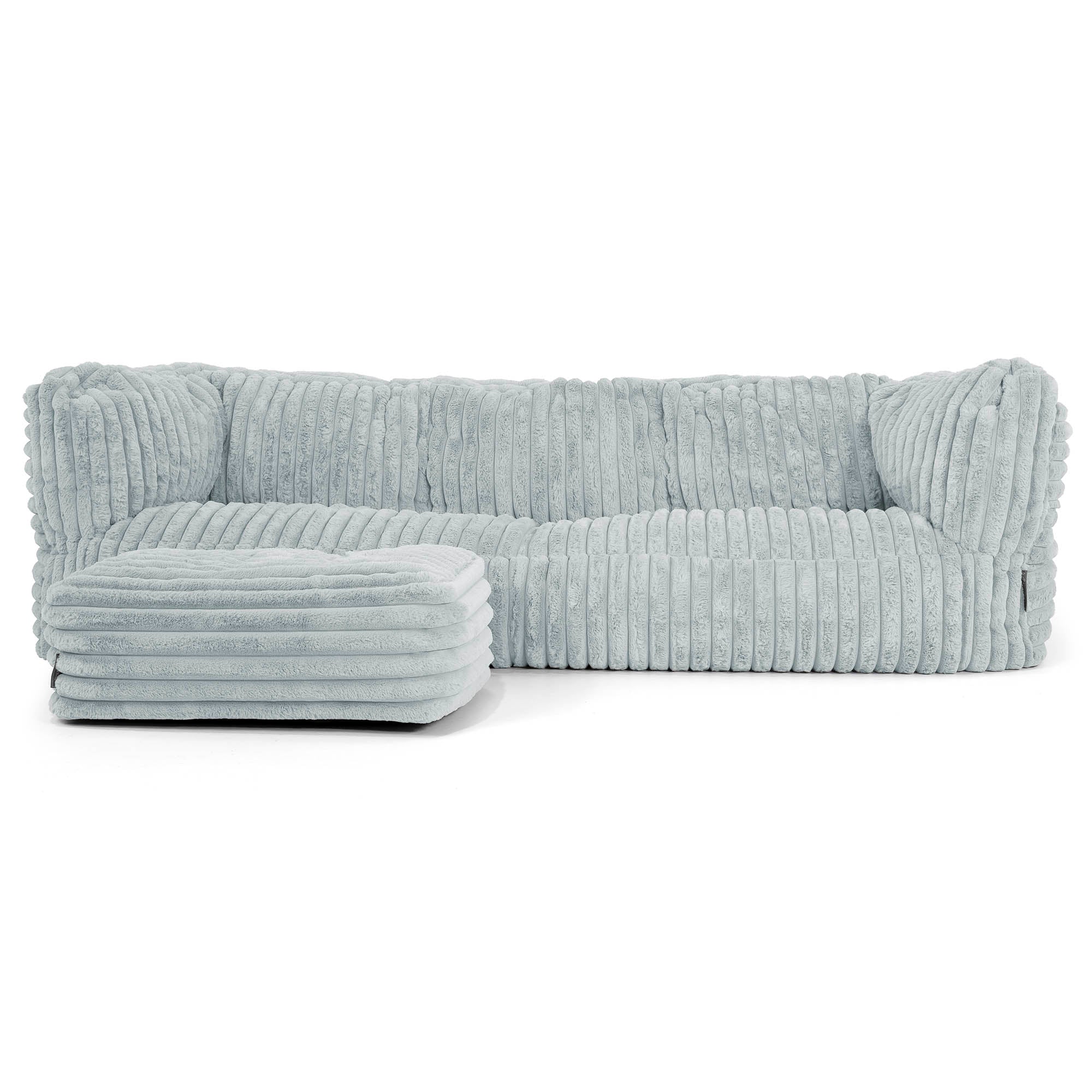 Albert 3-sits Saccosäcksoffa - Ultraplyschmanchestertyg Ankäggsblå - Image 2
