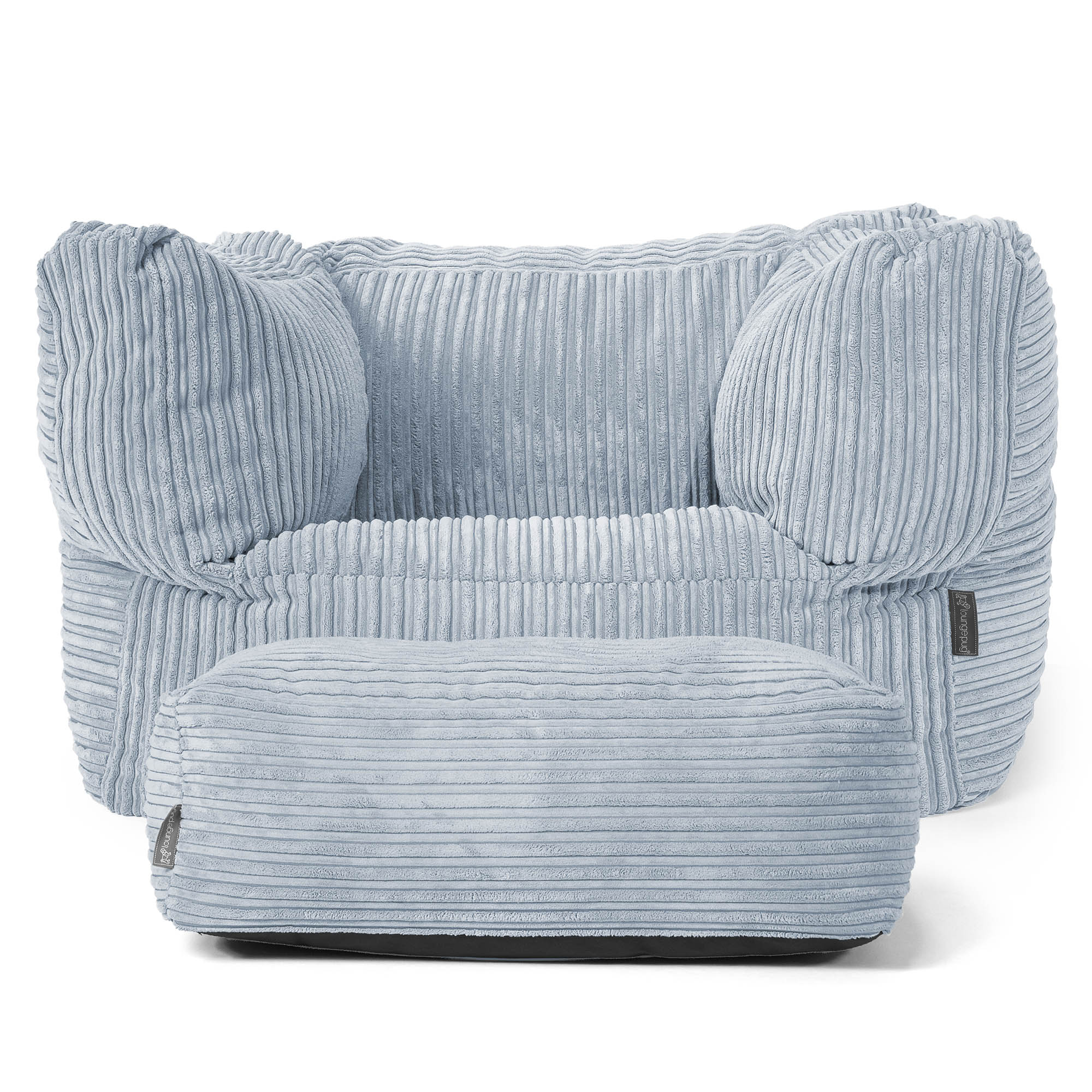 Albert Sittsäck Fåtölj - Klassisk Manchestertyg Baby Blå - Image 2