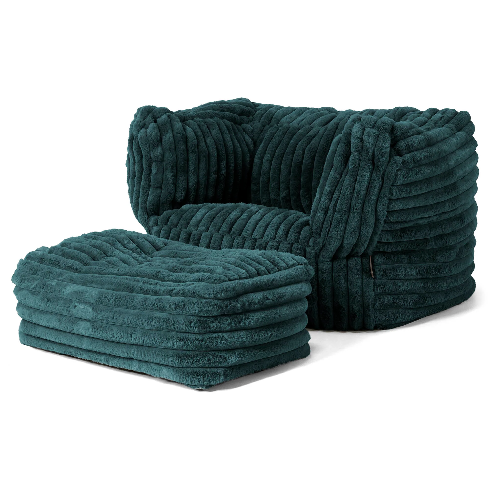 Albert Sittsäck Fåtölj - Ultraplyschmanchestertyg Teal - Image 2