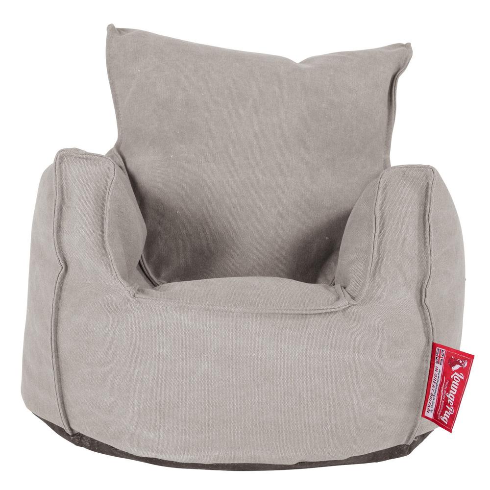 Småbarnfåtölj Saccosäck 1-3 år - Stentvättad denim Grå - Image 3