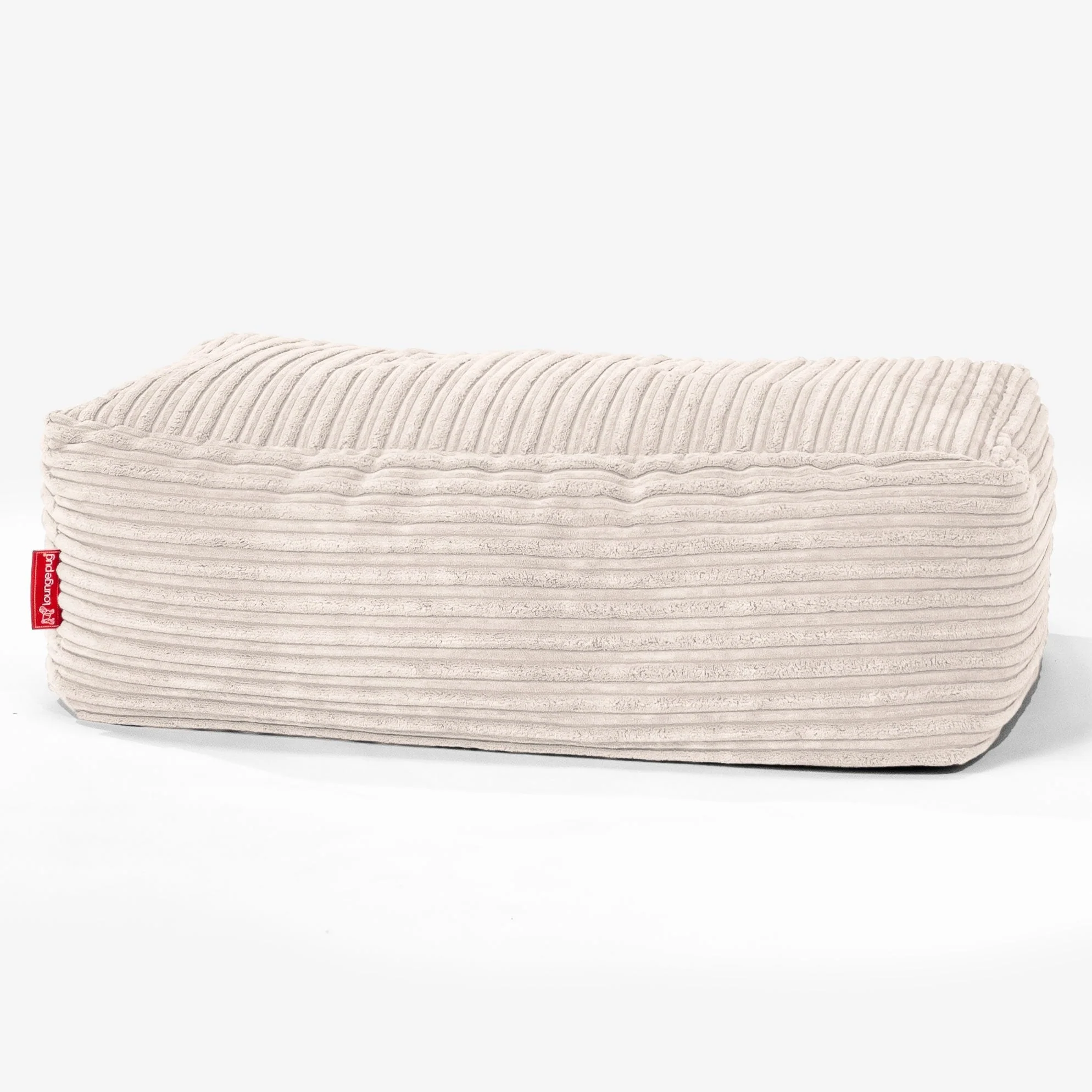 Fotpall Sittpuff C100-L, CloudSac Memoryskum - Klassisk Manchestertyg Elfenbensvit