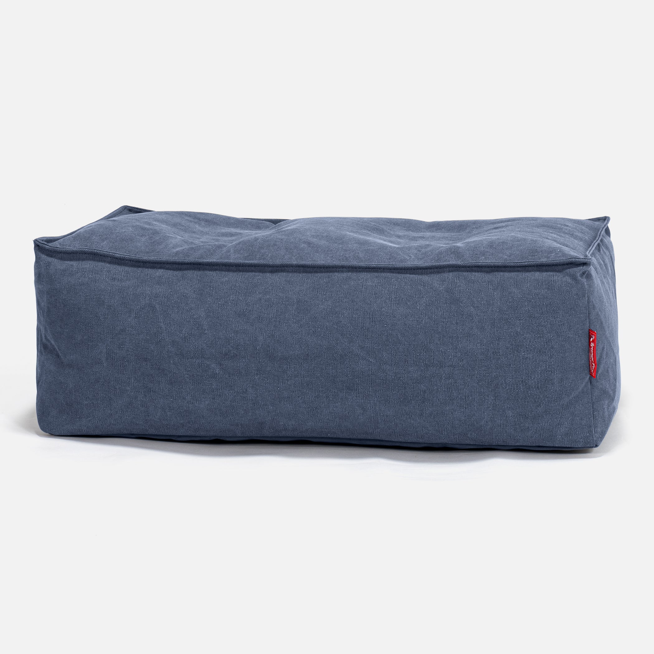 Stor Fotpall - Stentvättad denim Marinblå
