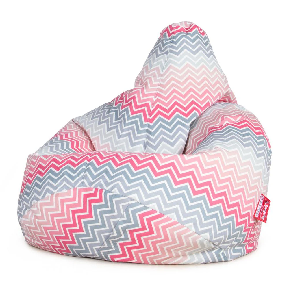 Game Fåtölj Saccosäck - Geometriskt tryck Chevron Rosa - Image 5