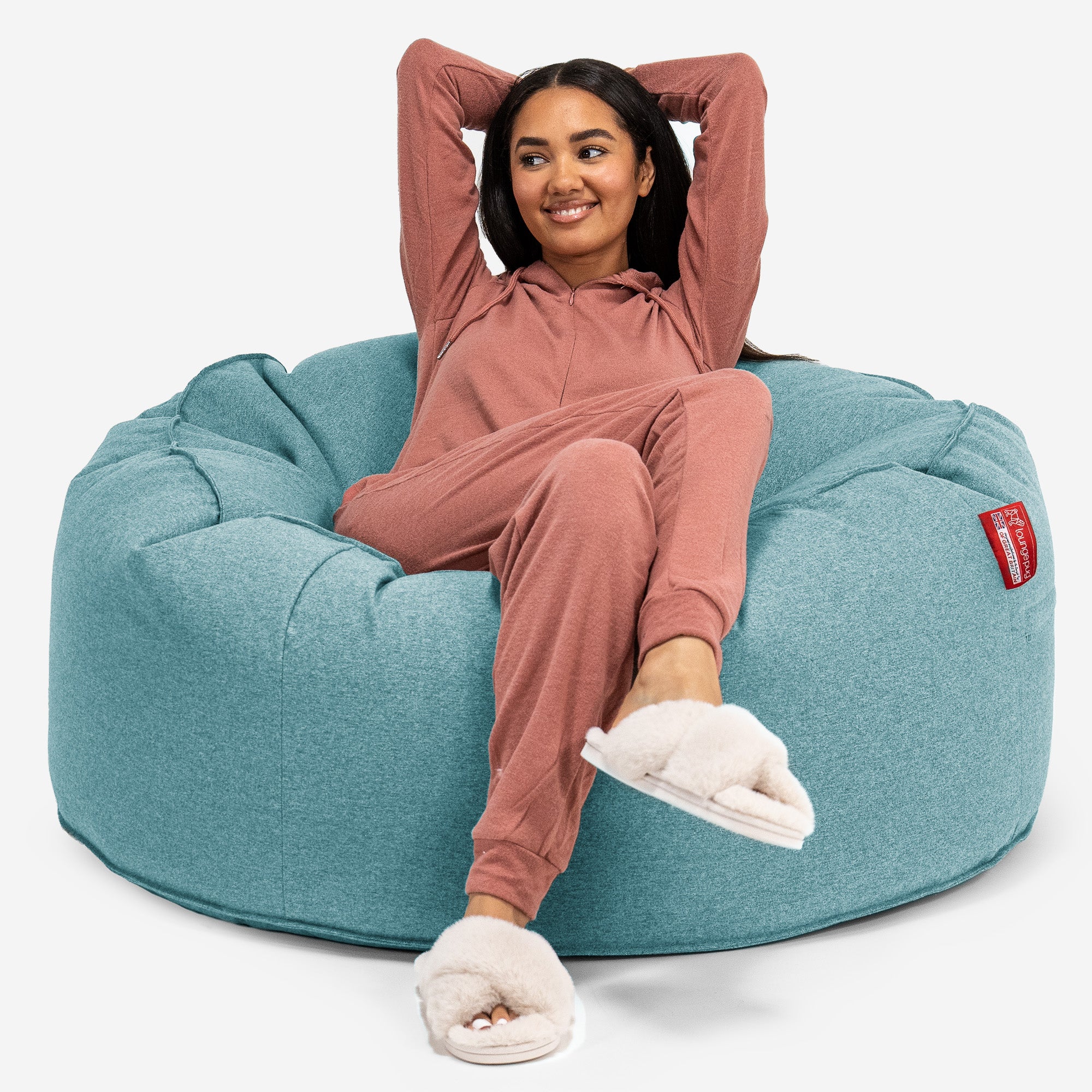 Jätte Saccosäck Soffa 'Mammut' - Interalli-ull Cyan