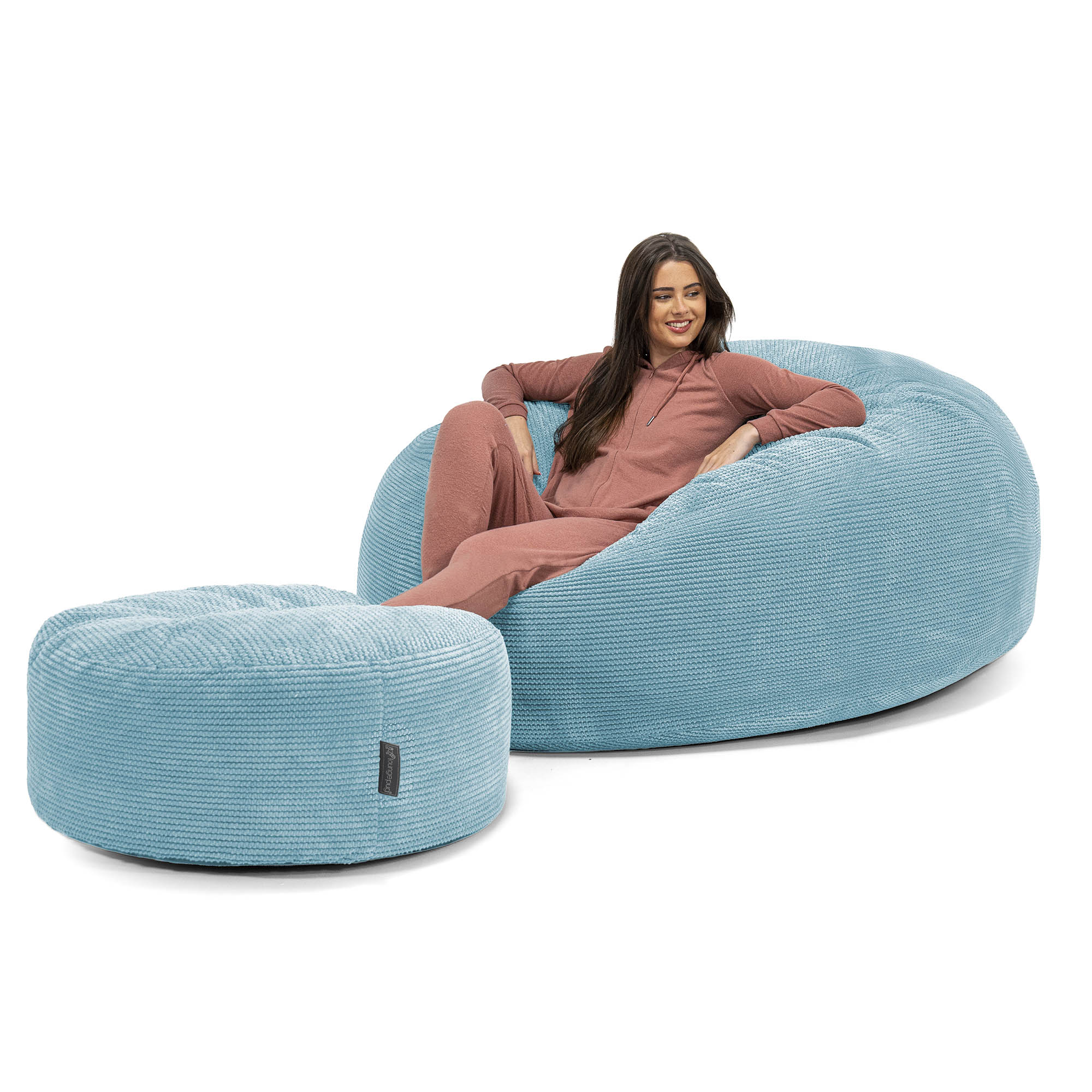 Jätte Saccosäck XXL 'Mega Mammut' - Pom-pom Turkos - Image 2