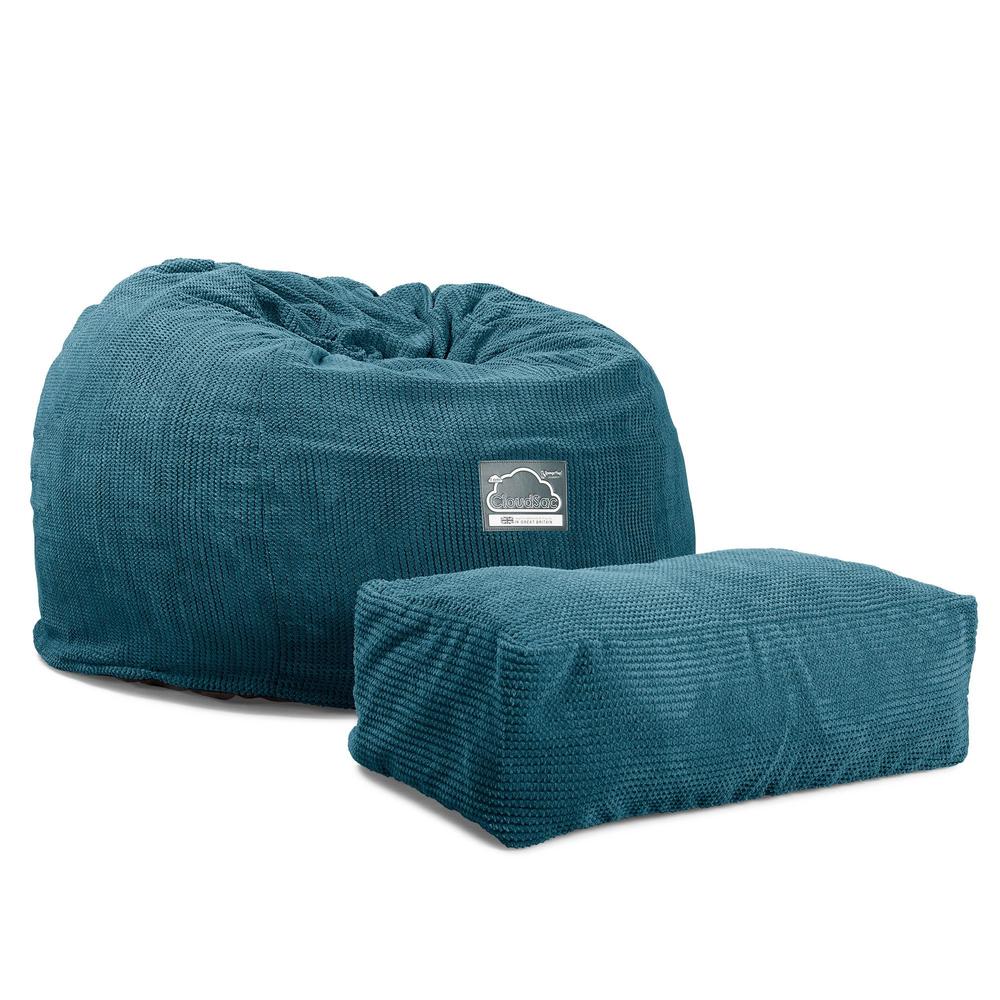 Jättesaccosäck C510-L, CloudSac Memoryskum - Pom-pom Turkos - Image 5