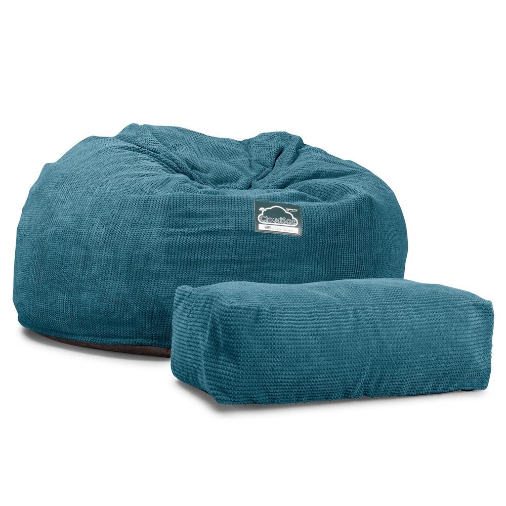 Jättesaccosäck XXL C1010-L, CloudSac Memoryskum - Pom-pom Turkos - Image 6