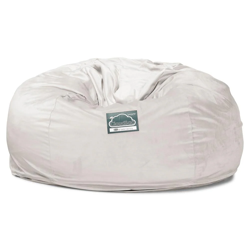 Jättesaccosäck XXL C1010-L, CloudSac Memoryskum - Sammet Silverfärgad - Image 4
