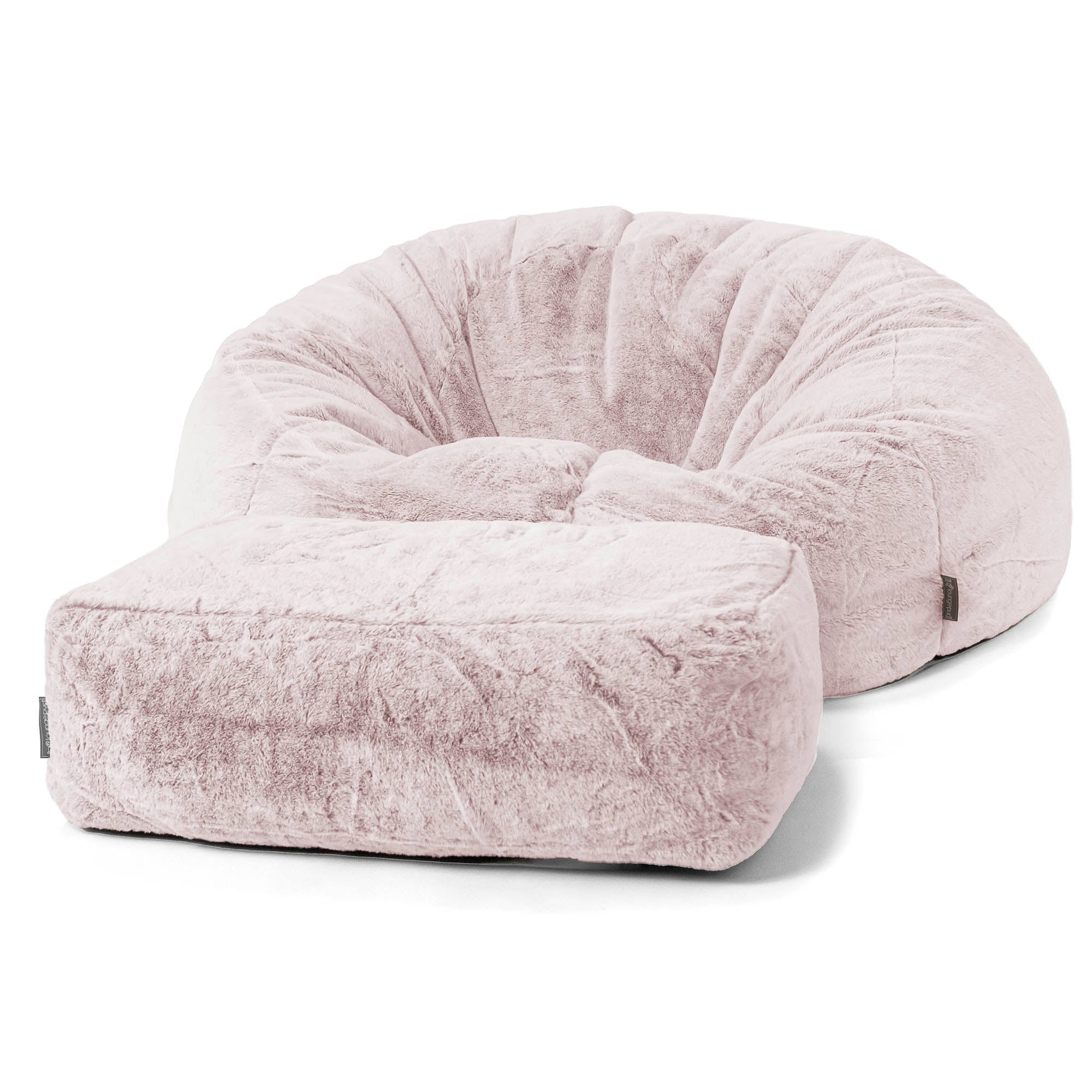 Klassisk Saccosäck Soffa - Fuskkaninpäls Gammelrosa - Image 2