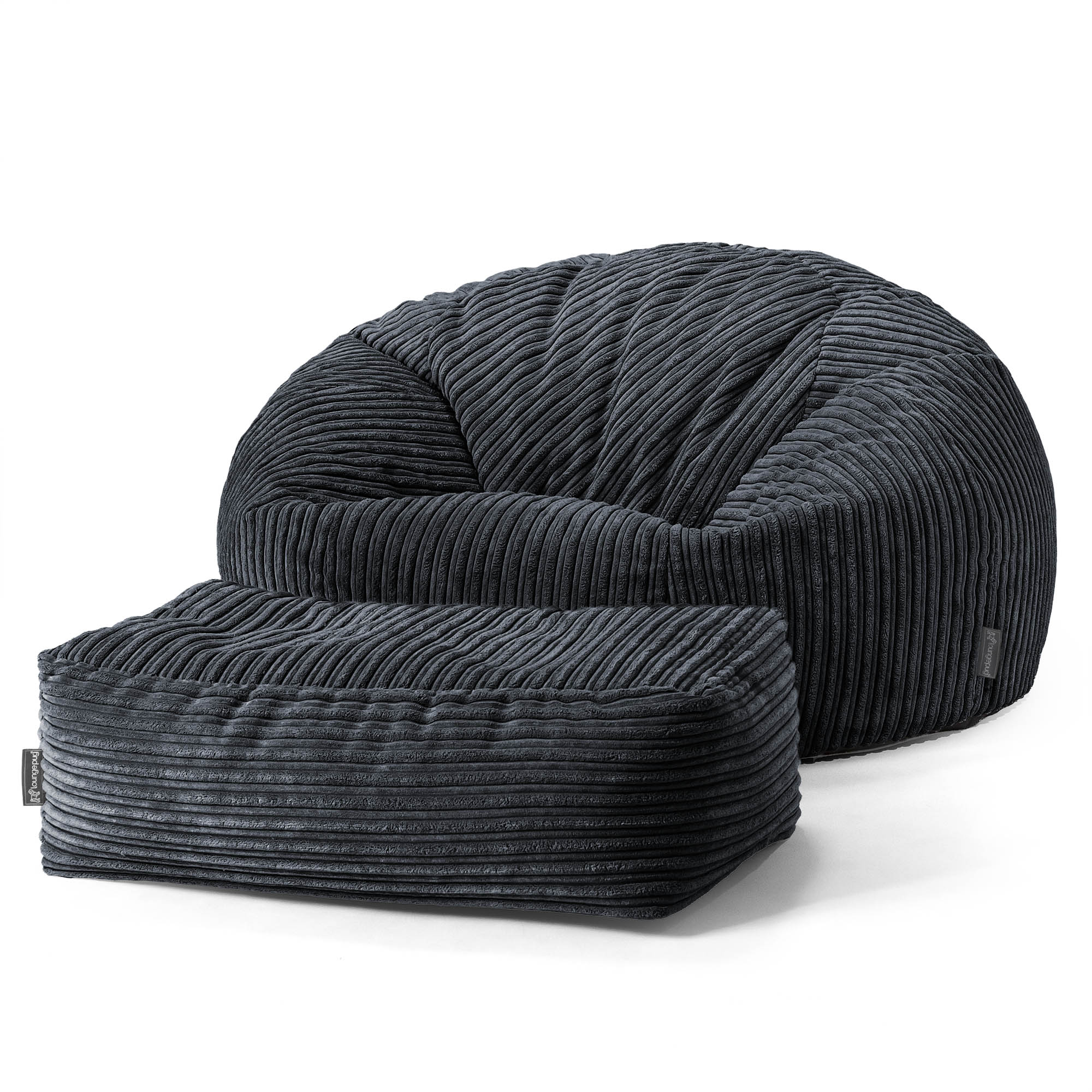 Klassisk Saccosäck Soffa - Klassisk Manchestertyg Svart - Image 2