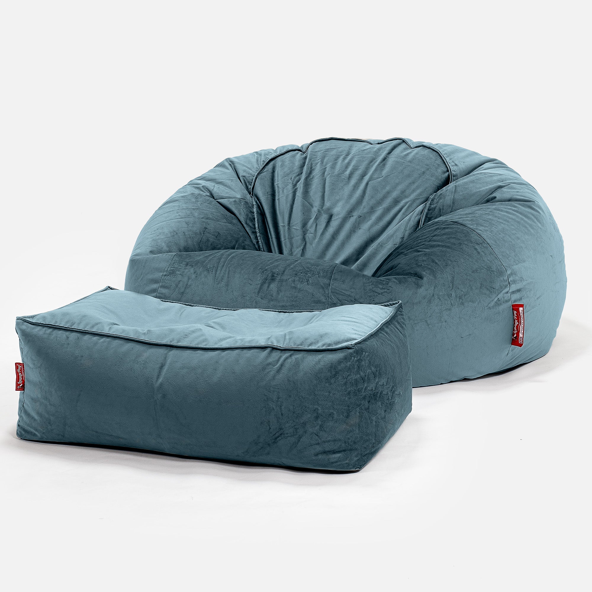 Klassisk Saccosäck Soffa - Sammet Teal - Image 2