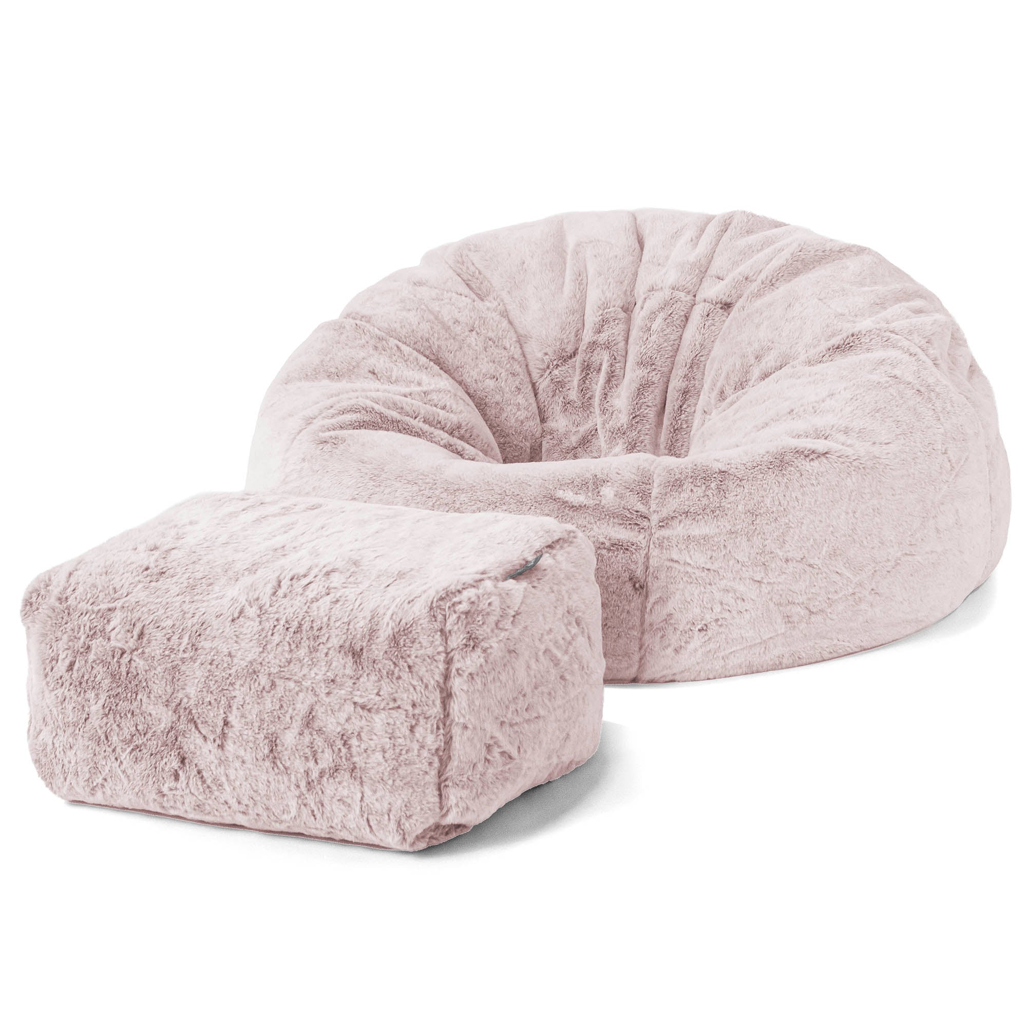 Klassisk Sittsäck Stol - Fuskkaninpäls Gammelrosa - Image 2