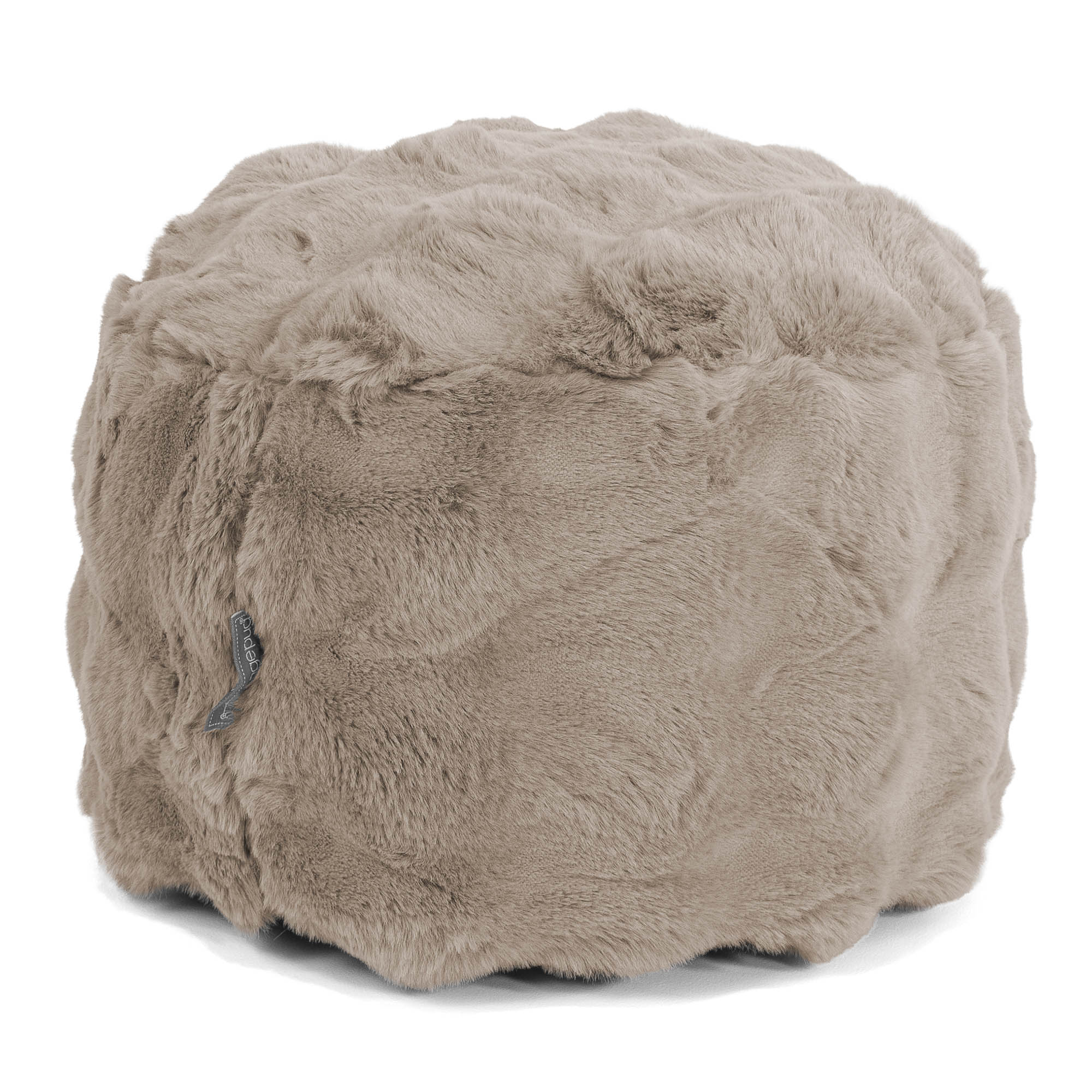 Liten Rund Fotpall - Fuskpäls Bubble Minkbrun