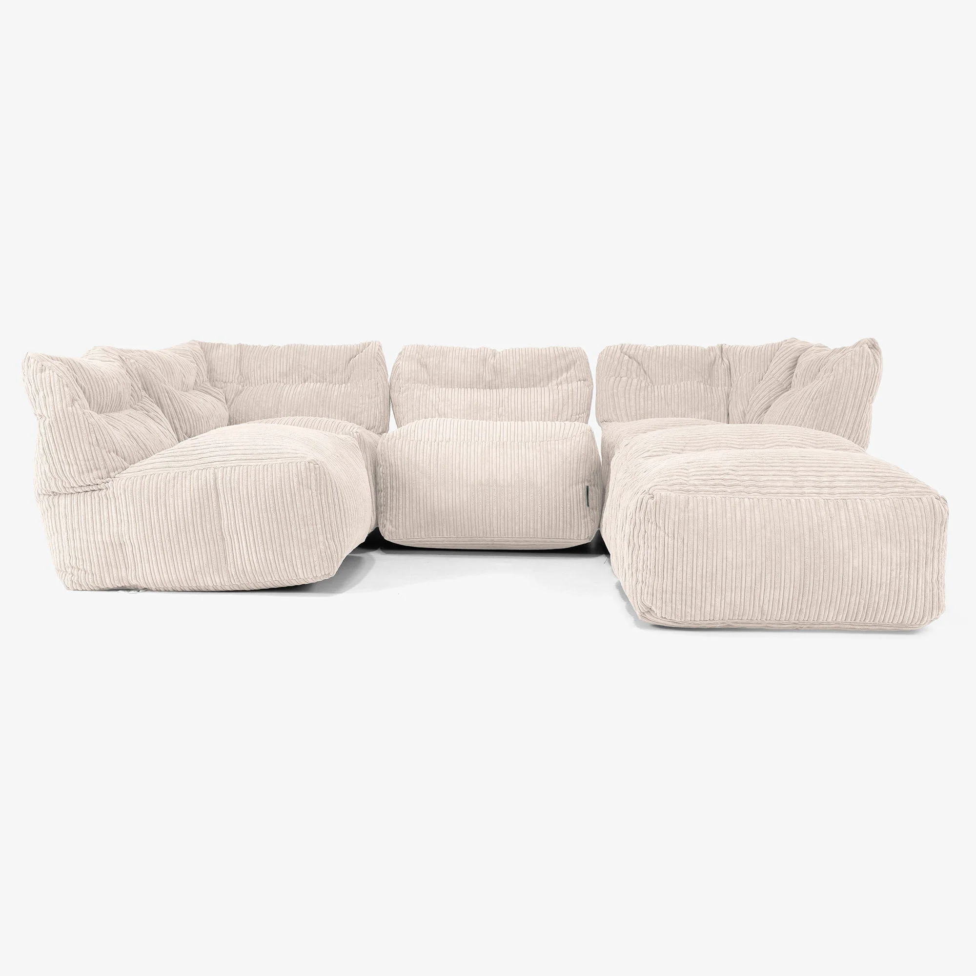 Modulsoffa 4-sits med Schäslong - Klassisk Manchestertyg Elfenbensvit - Image 3