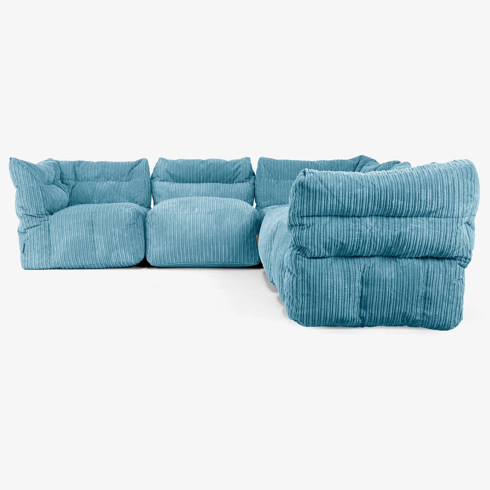 Modulsoffa Hörnsoffa 5-sits - Klassisk Manchestertyg Turkos - Image 2