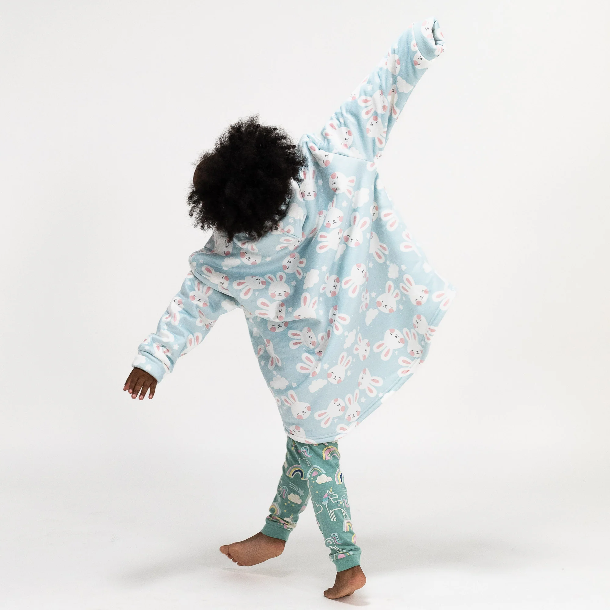 Oversized Hoodie-filt för Barn - Minky Kanin - Image 4