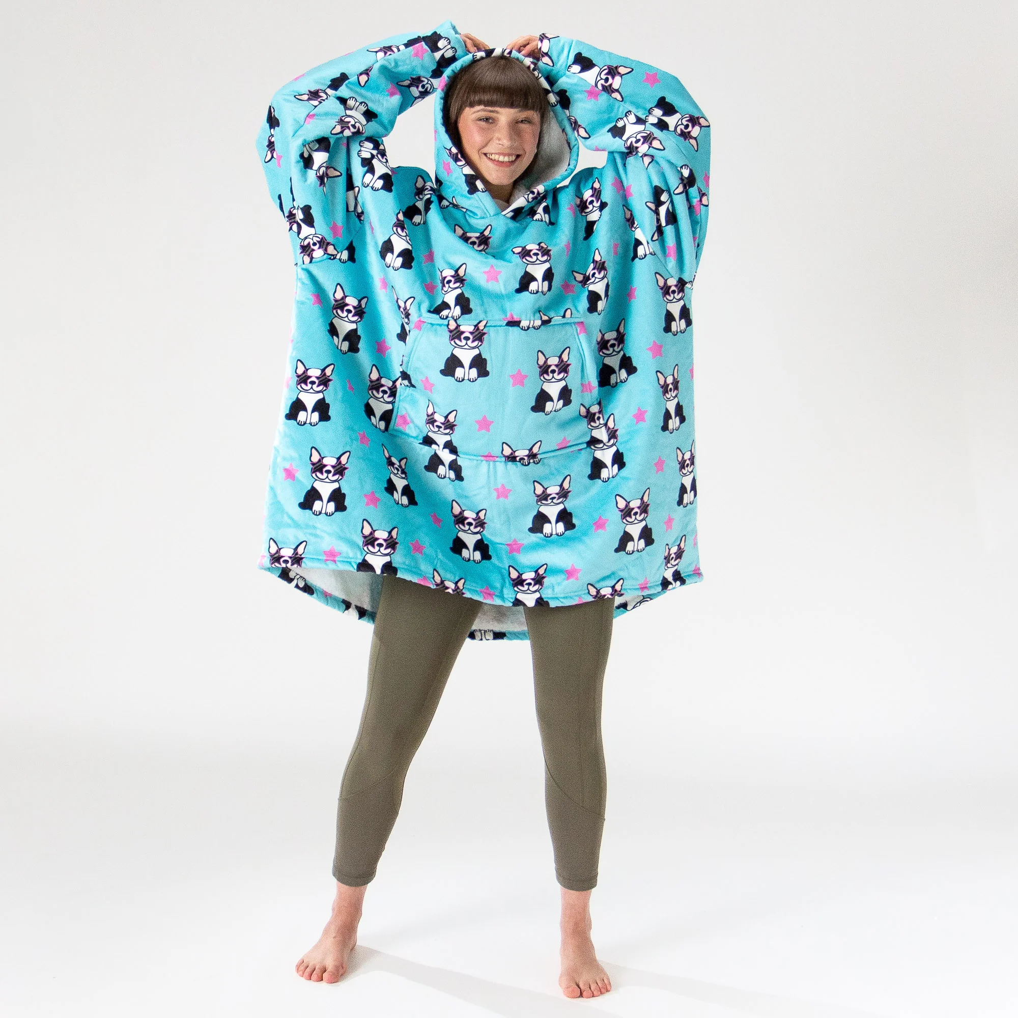 Oversized Hoodie-filt för Vuxna - Minky Mops