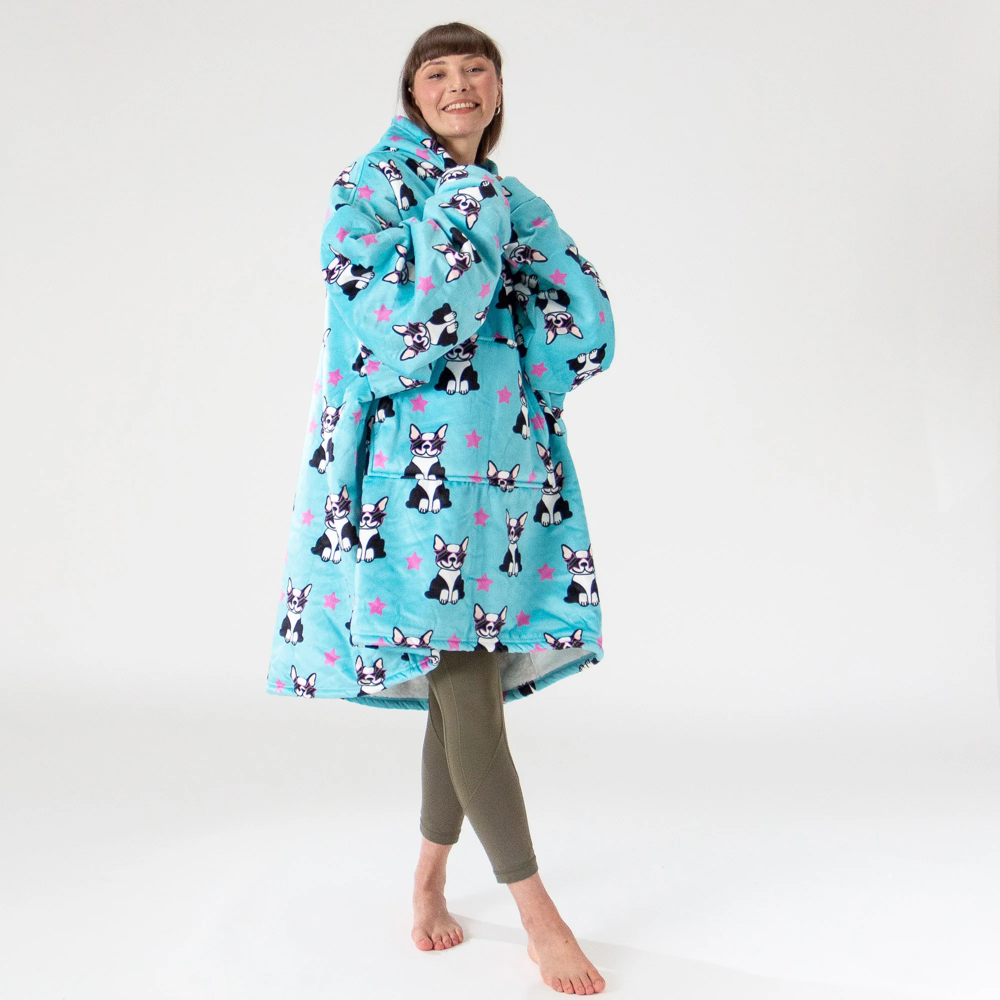 Oversized Hoodie-filt för Vuxna - Minky Mops - Image 4