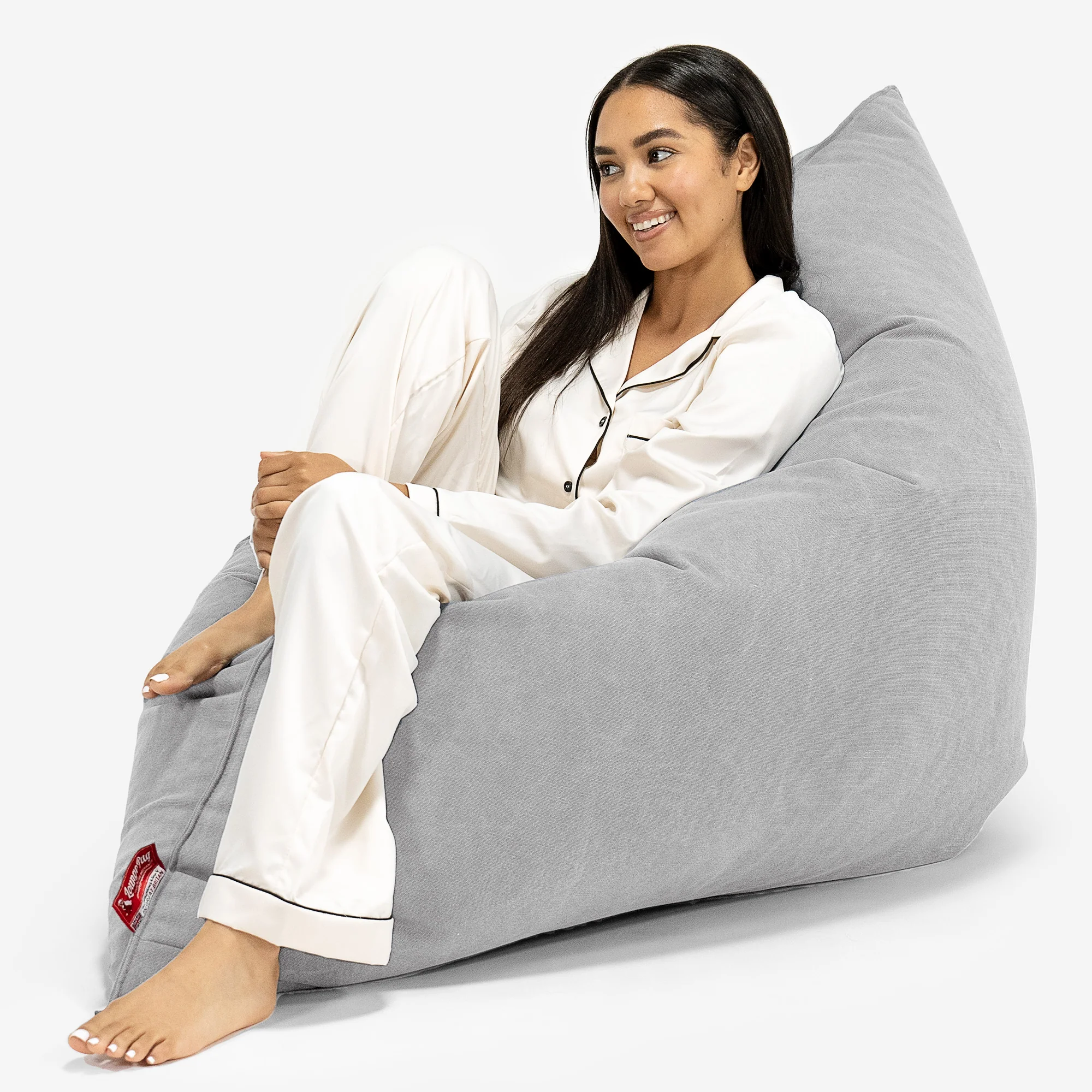 Saccosäck Kudde XXL - Stentvättad denim Grå - Image 3
