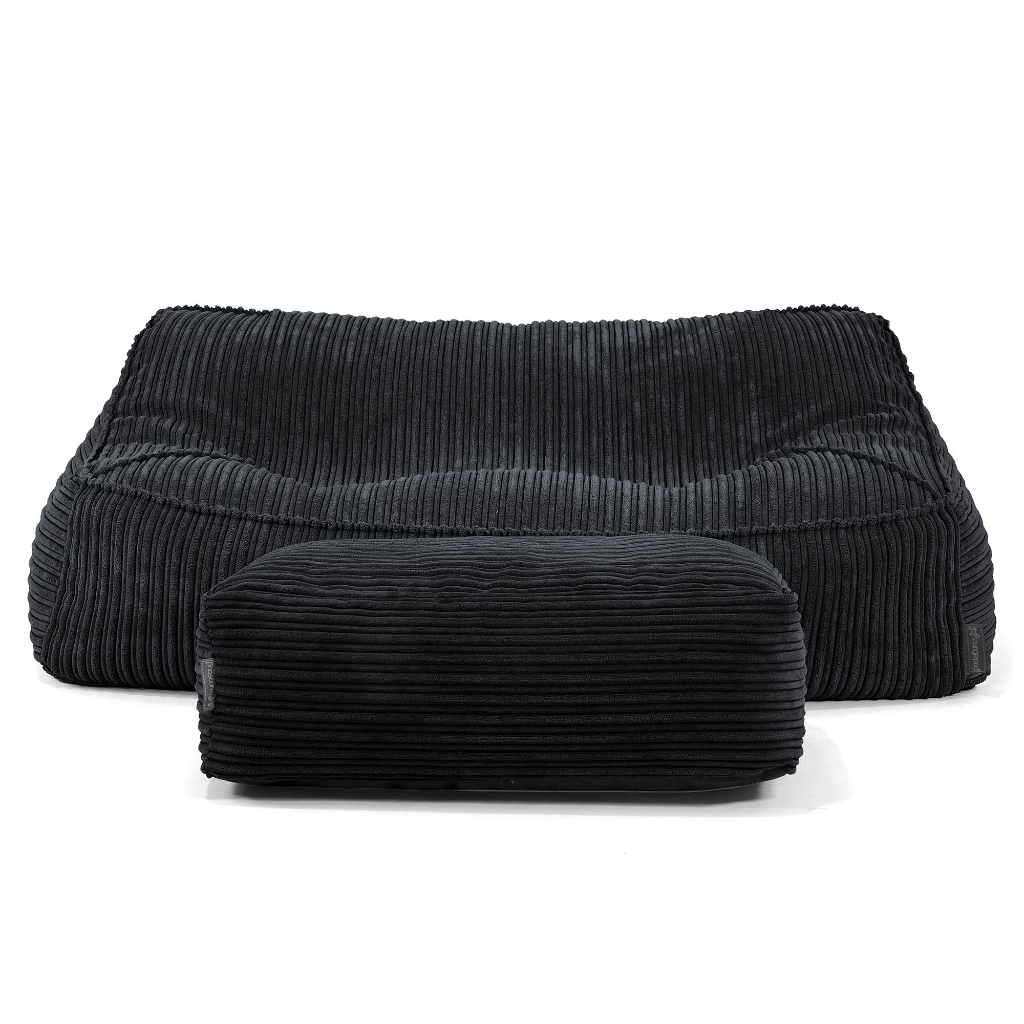 Saccosäcksoffan Sloucher - Klassisk Manchestertyg Svart - Image 2