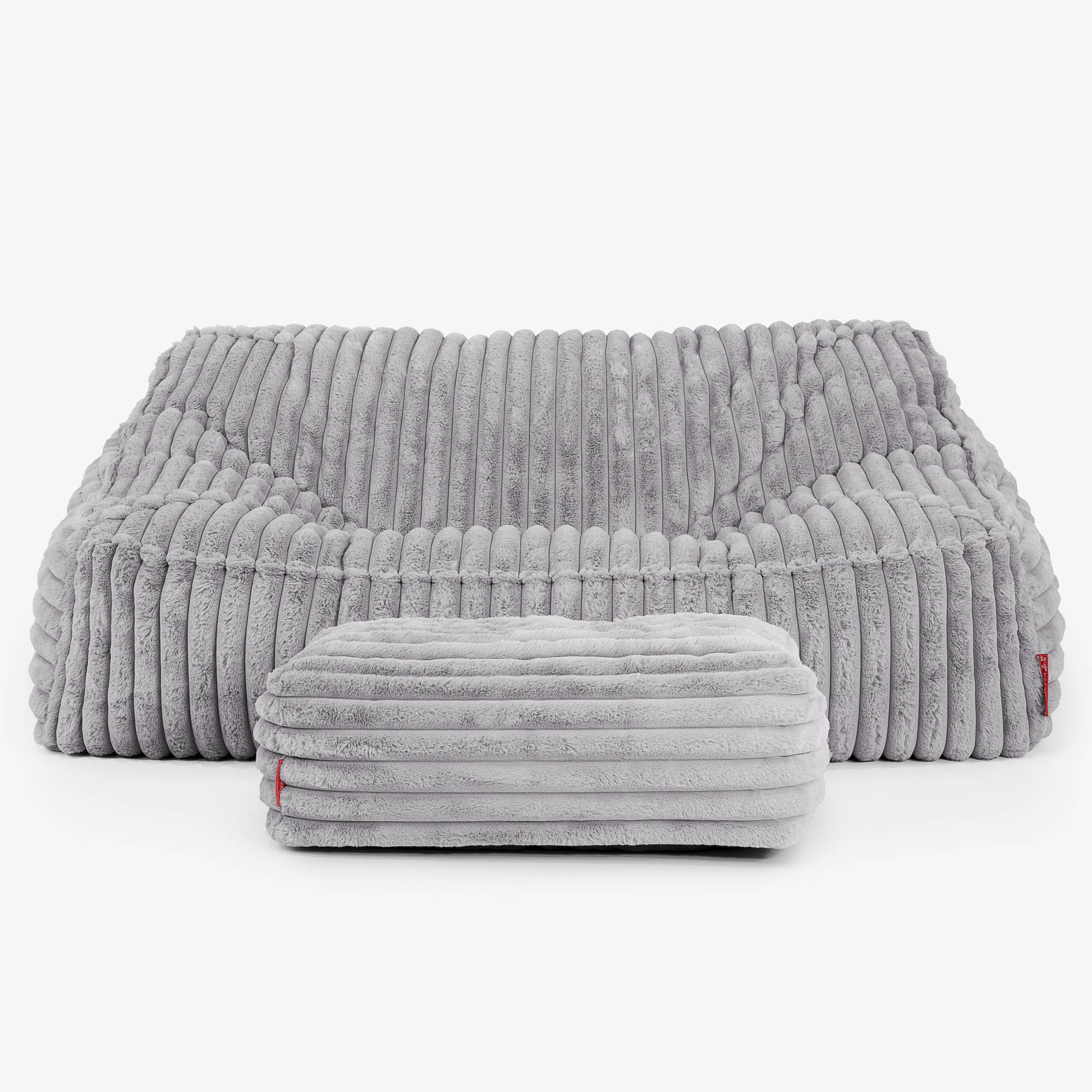 Saccosäcksoffan Sloucher - Ultraplyschmanchestertyg Grå - Image 3