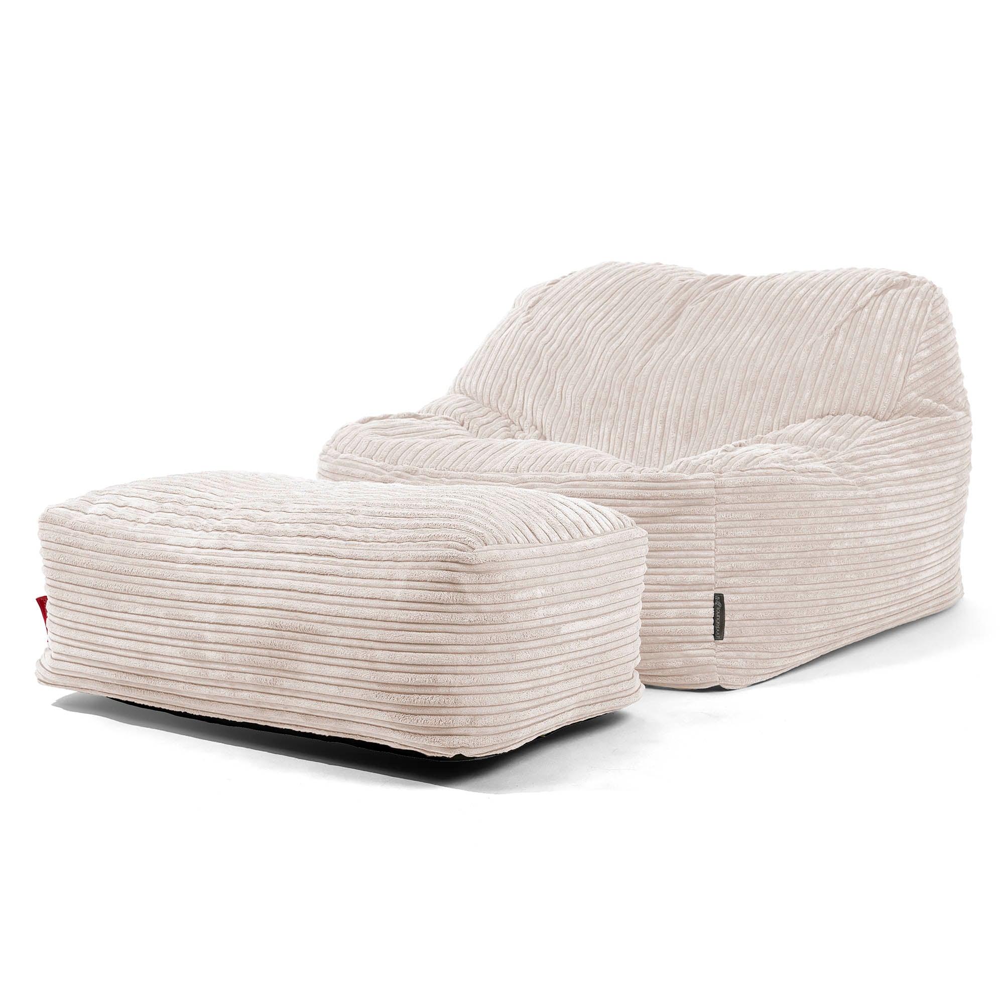 Saccosäckstolen Sloucher - Klassisk Manchestertyg Elfenbensvit - Image 2
