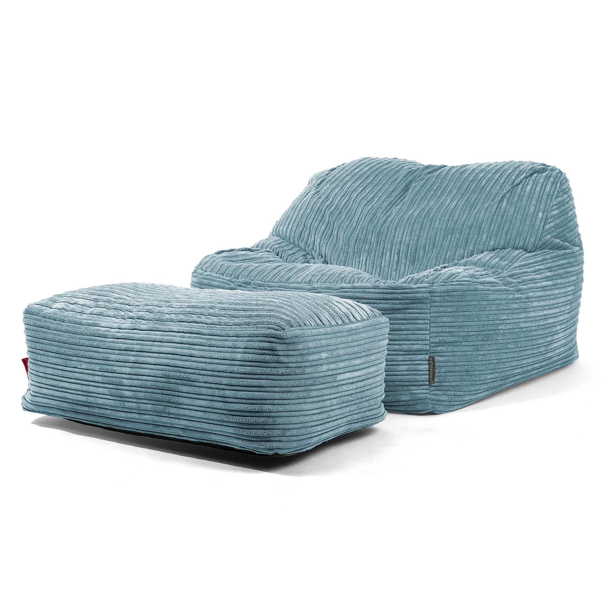 Saccosäckstolen Sloucher - Klassisk Manchestertyg Turkos - Image 2