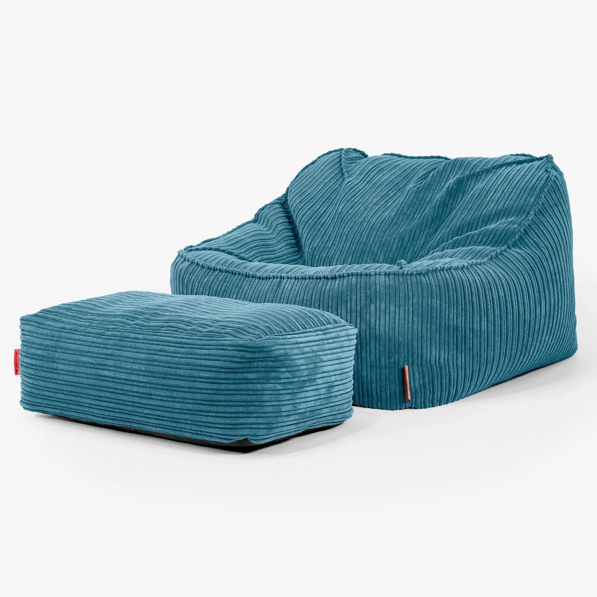 Saccosäckstolen Sloucher - Klassisk Manchestertyg Turkos - Image 3