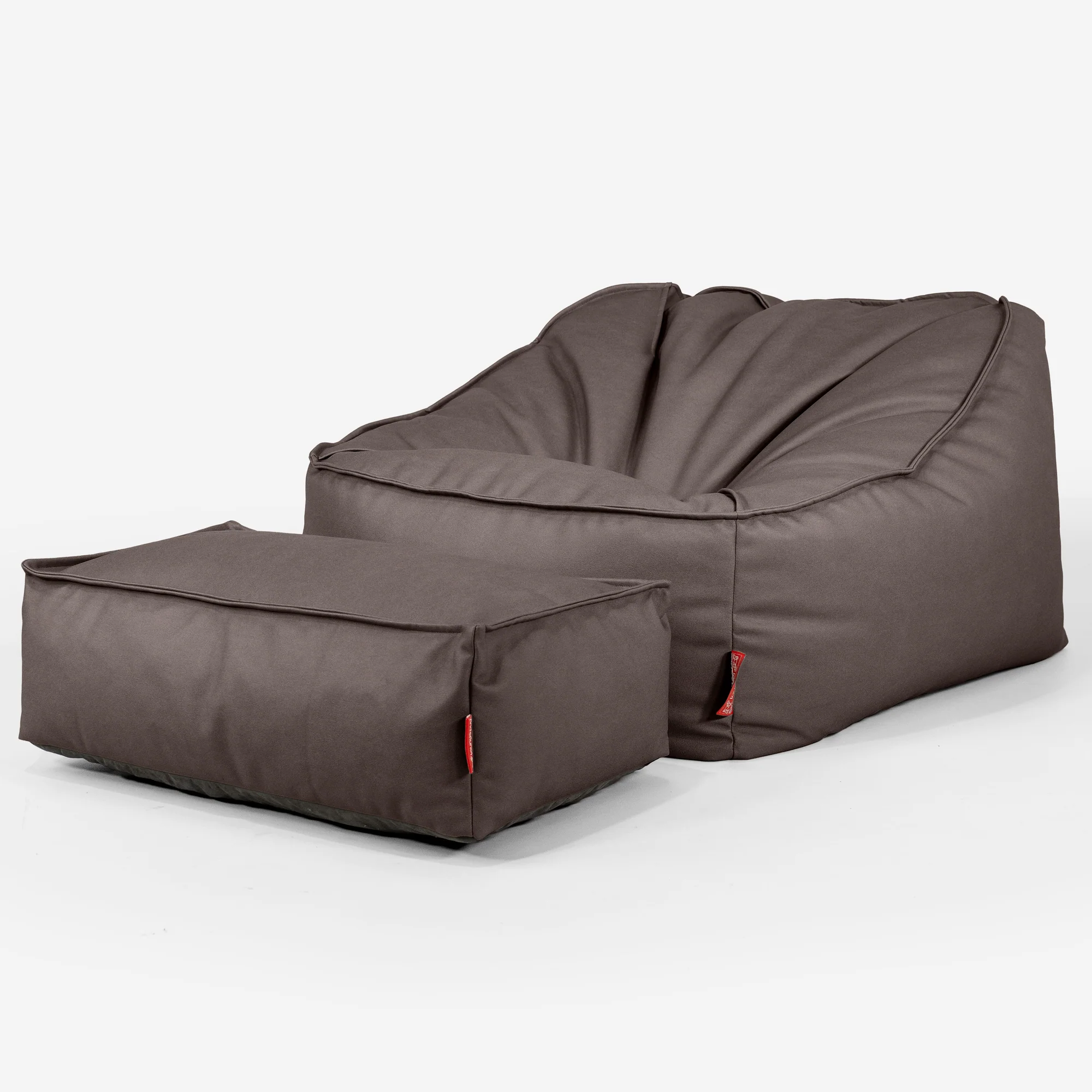 Saccosäckstolen Sloucher - Veganskt Läder Chokladbrun - Image 3