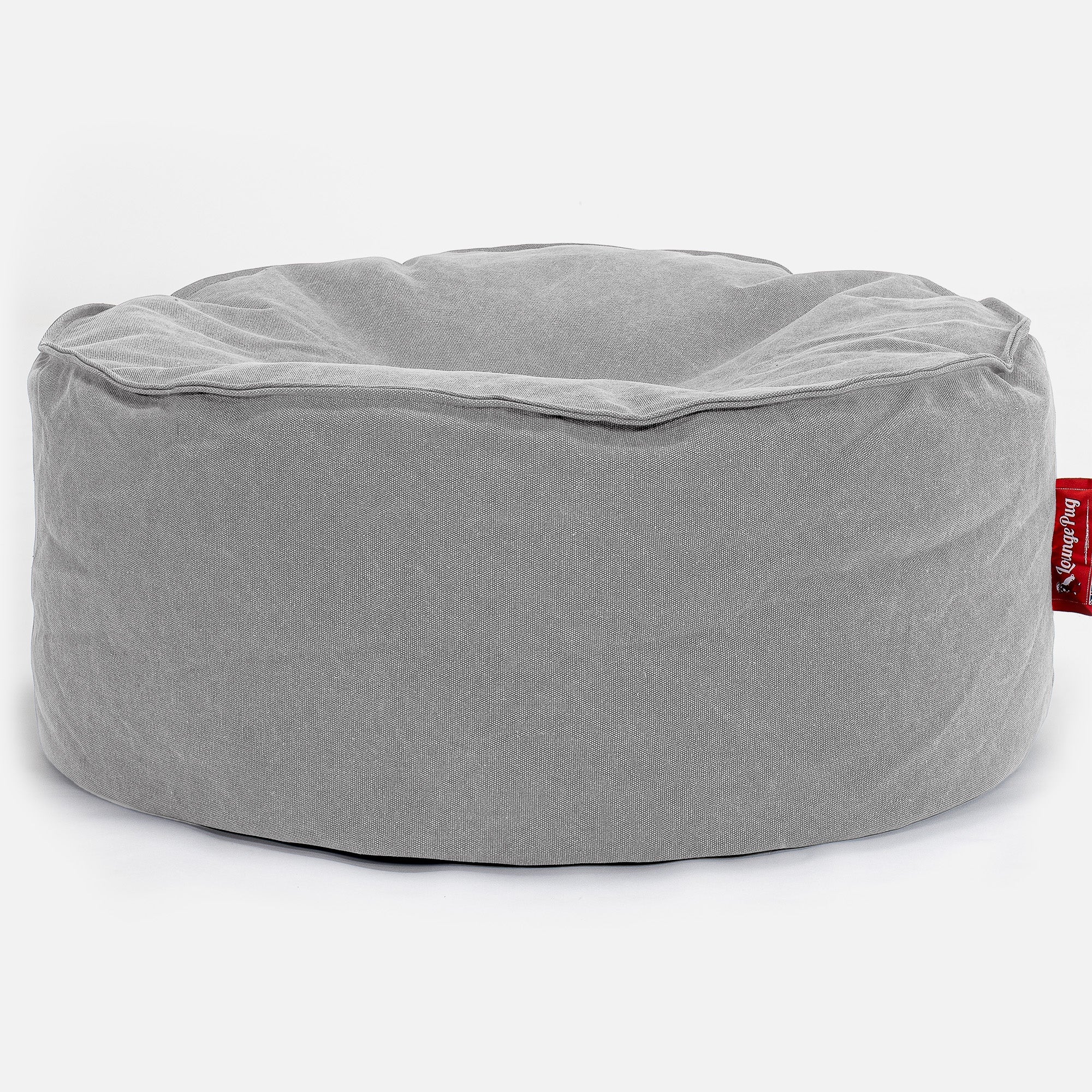 Sittpuff Rund Ersättningsöverdrag - Stentvättad denim - Image 2