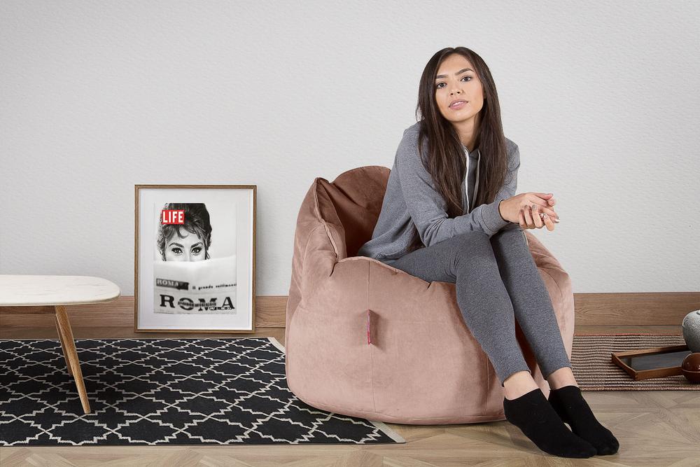 Sittsäck Fåtölj 'Kram' - Sammet Rosa - Image 2