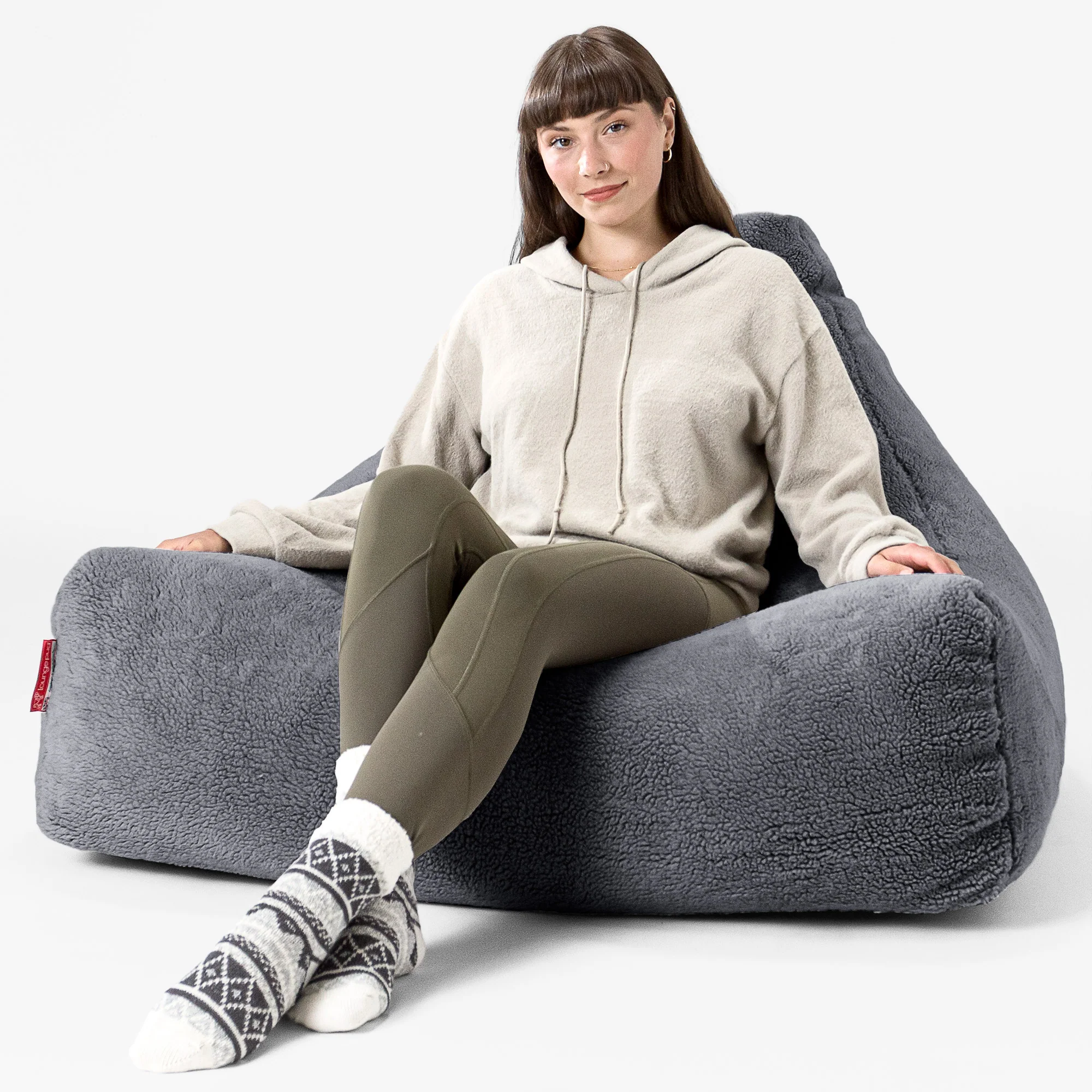 Sittsäck Lounge - Teddy-fuskpäls Mörkgrå - Image 2