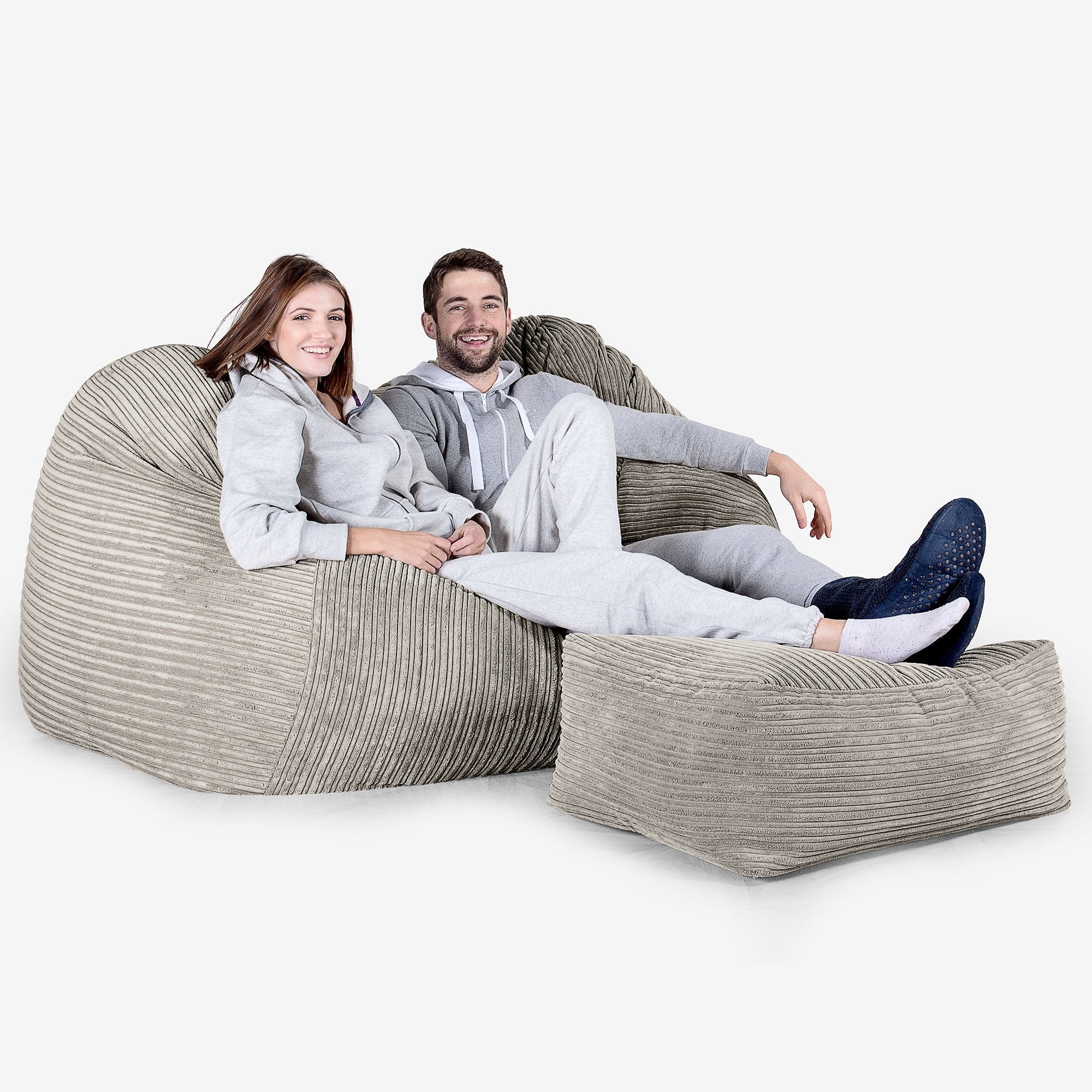 Stor Saccosäck Soffa - Klassisk Manchestertyg Minkbrun - Image 2