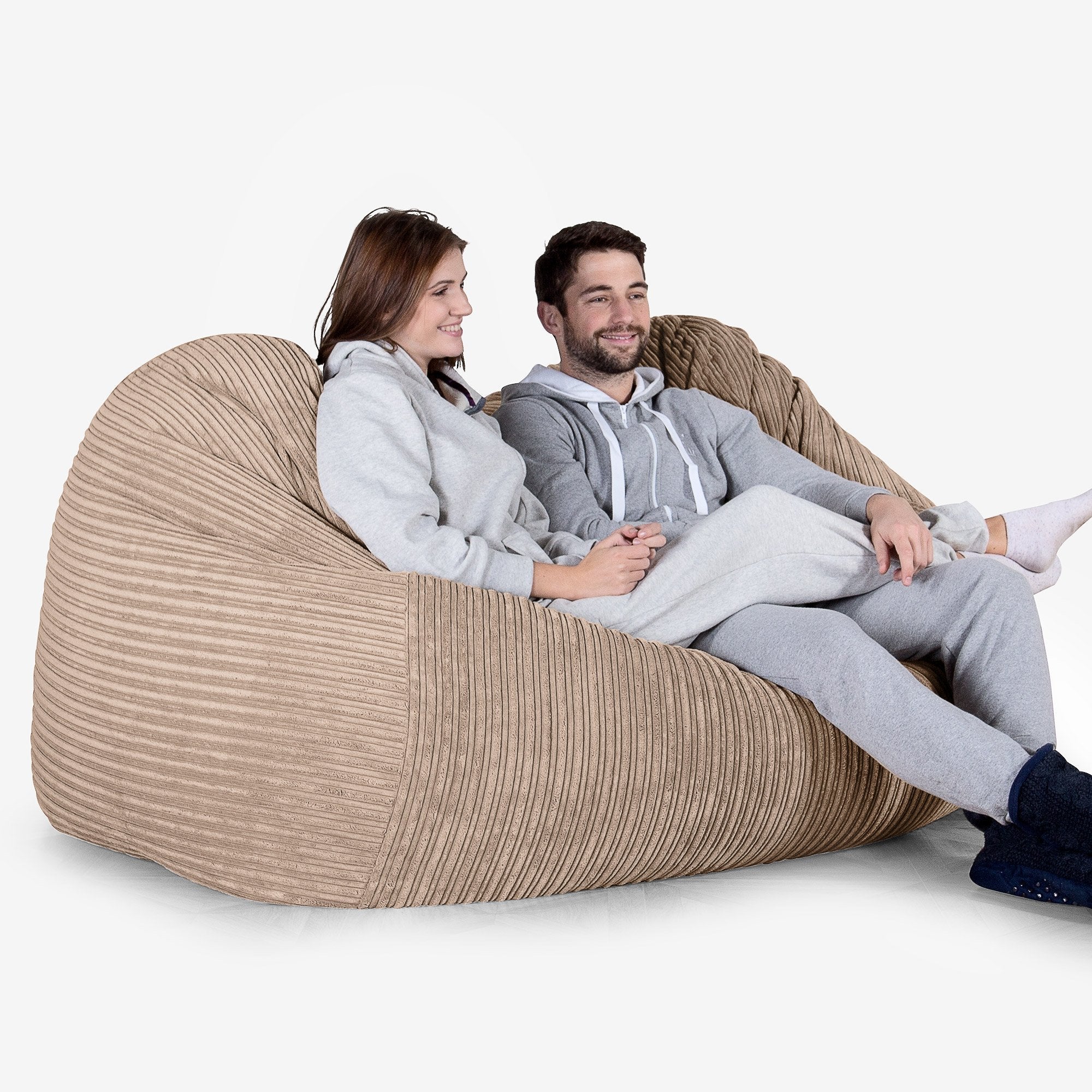 Stor Saccosäck Soffa - Klassisk Manchestertyg Sandfärgad