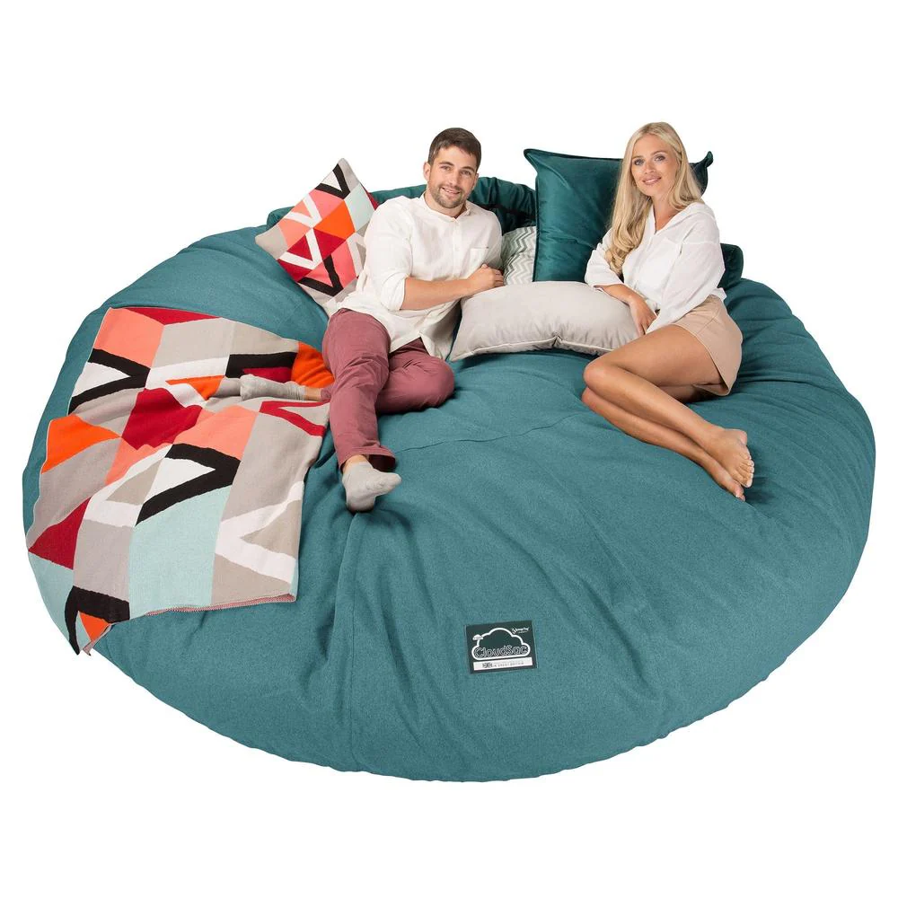 Titanic Saccosäcksoffa XXXXXL C5000-L, CloudSac Memoryskum - Interalli-ull Cyan